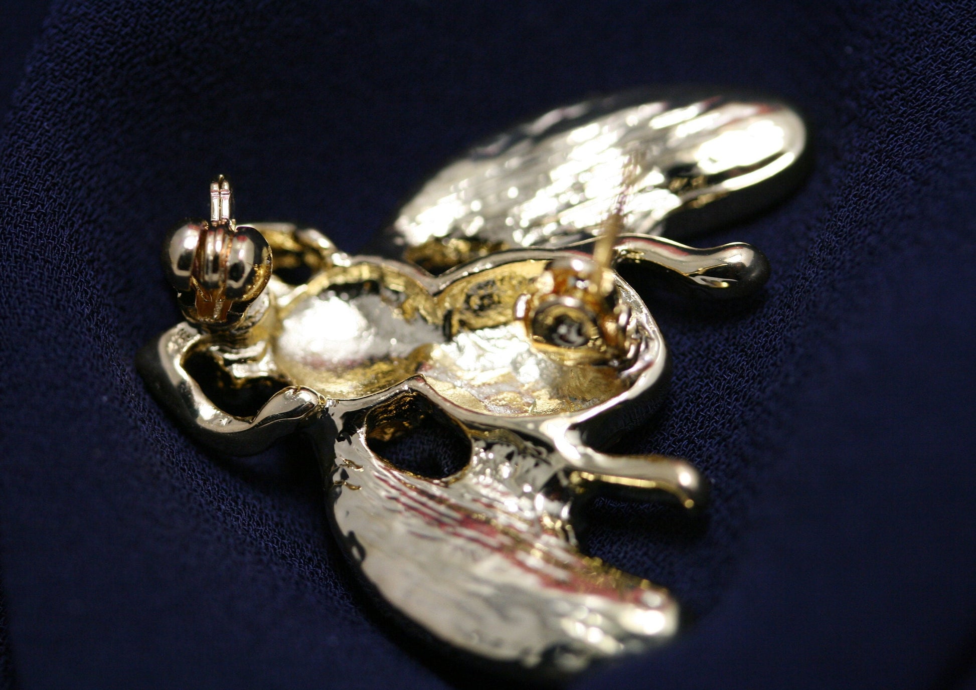 Topaz Color CZ Crystal Rhinestone Bee Insect Brooch Pin