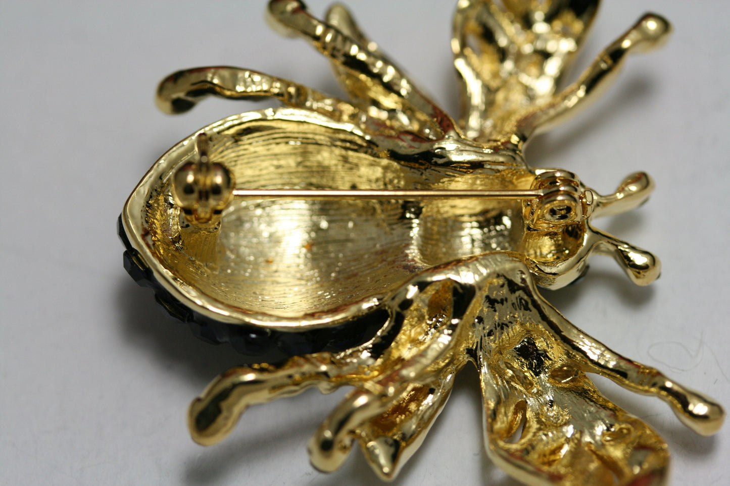 Rhinestone Blue Sapphire Bumble Bee Pin Brooch for Women, Crystal Bee Pin Jewelry