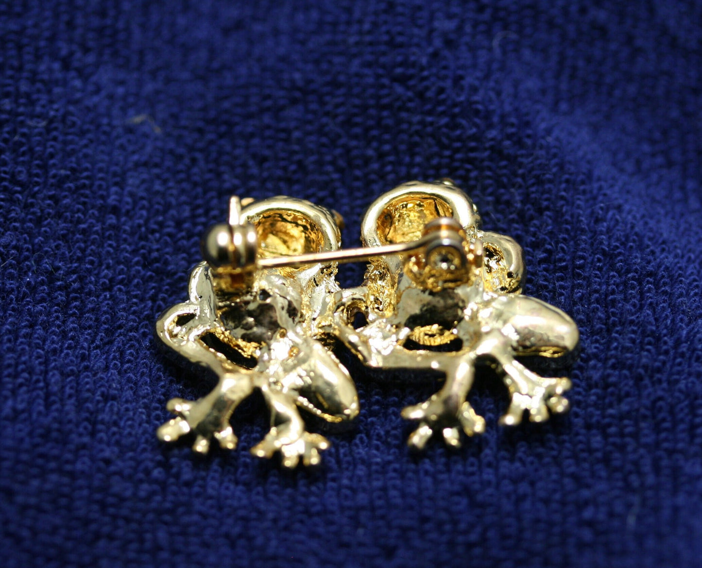 Rhinestone Frog Brooch, Swarovski Crystal Frog Pin