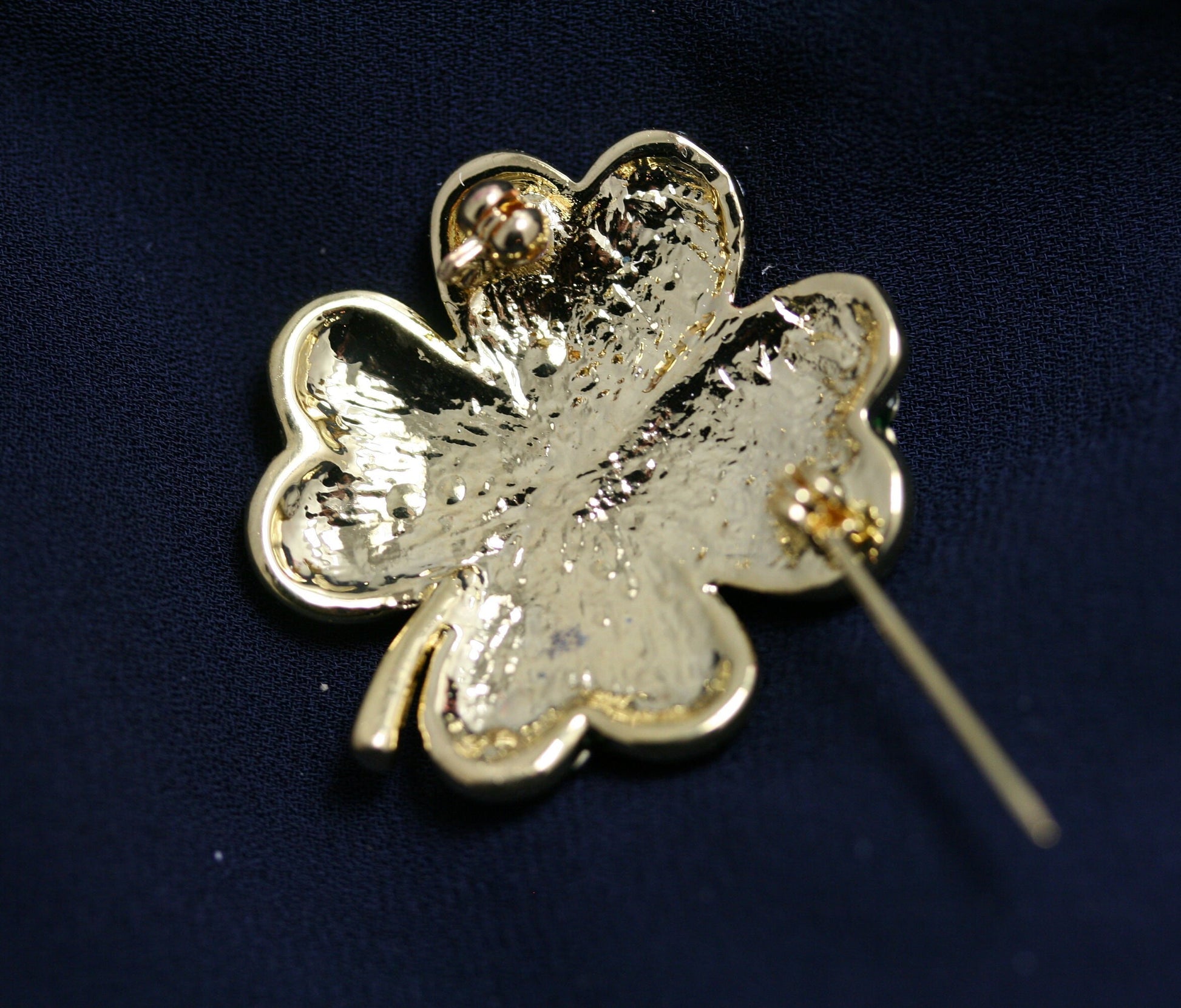 Rhinestone Shamrock Brooch, Crystal Shamrock Earrings , 4 Leaf Clover Pin, Irish Jewelry, St Patrick's Shamrock Pin & Earrings