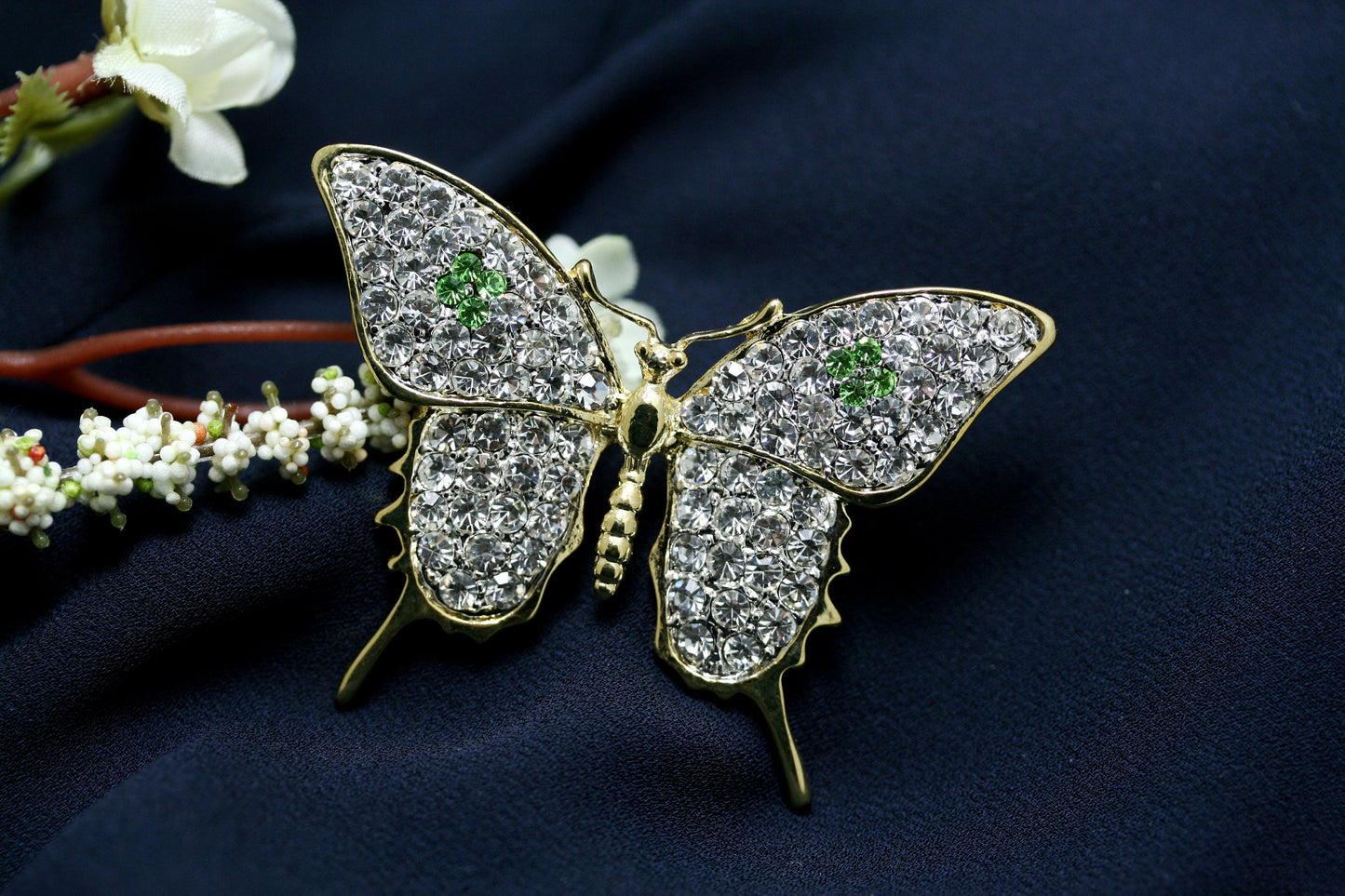 Fashion Butterfly Brooch Butterfly Rhinestone Brooch Butterfly Bling Brooch Rhinestone Studded Brooch Gold Butterfly Brooch Butterfly Pin