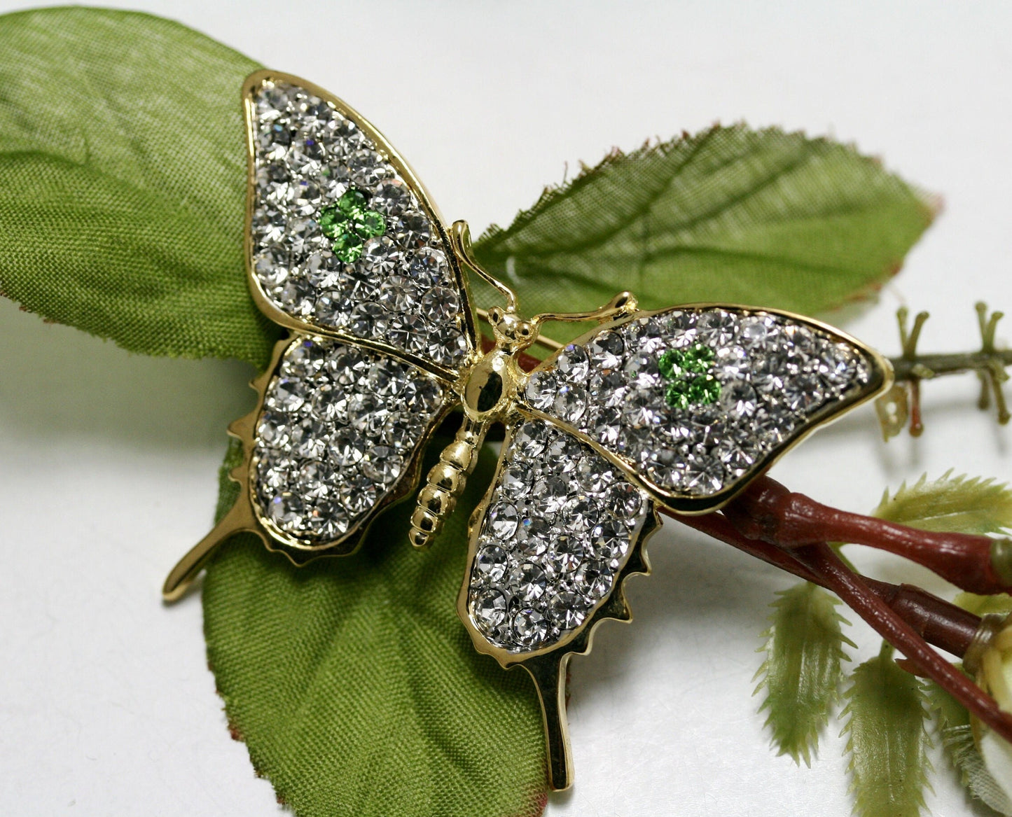 Fashion Butterfly Brooch Butterfly Rhinestone Brooch Butterfly Bling Brooch Rhinestone Studded Brooch Gold Butterfly Brooch Butterfly Pin