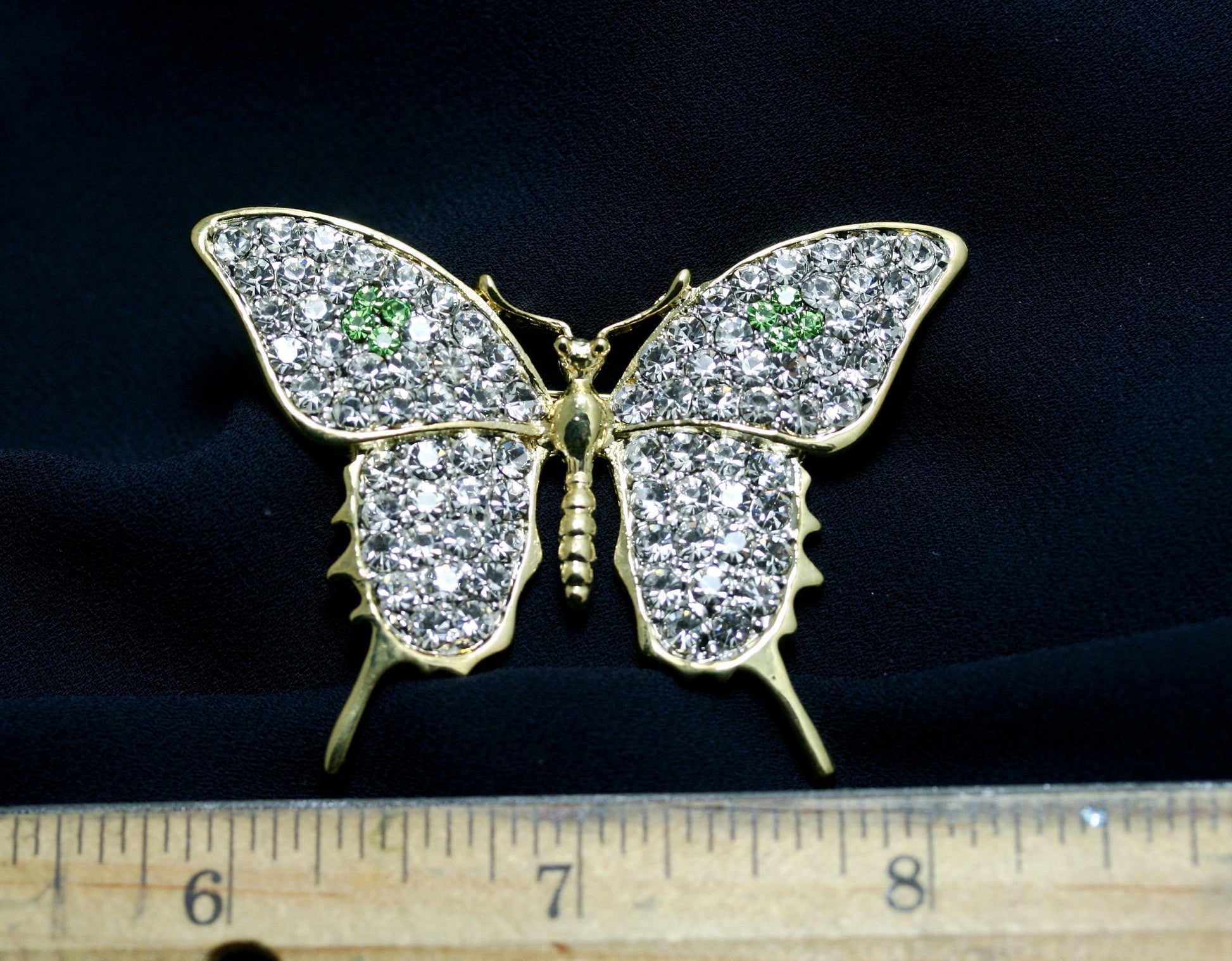 Fashion Butterfly Brooch Butterfly Rhinestone Brooch Butterfly Bling Brooch Rhinestone Studded Brooch Gold Butterfly Brooch Butterfly Pin