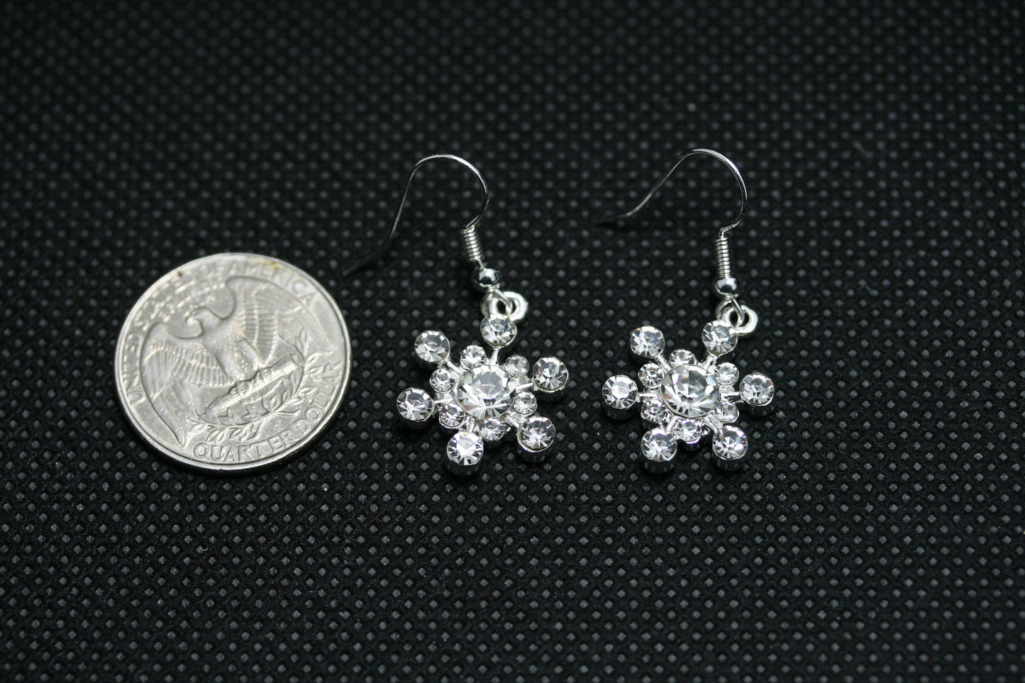 Christmas Snowflake Earrings for Women Girls Holiday Rhinestone Snowflake Dangle Earring Studs Festive Xmas Costume Earring Gifts