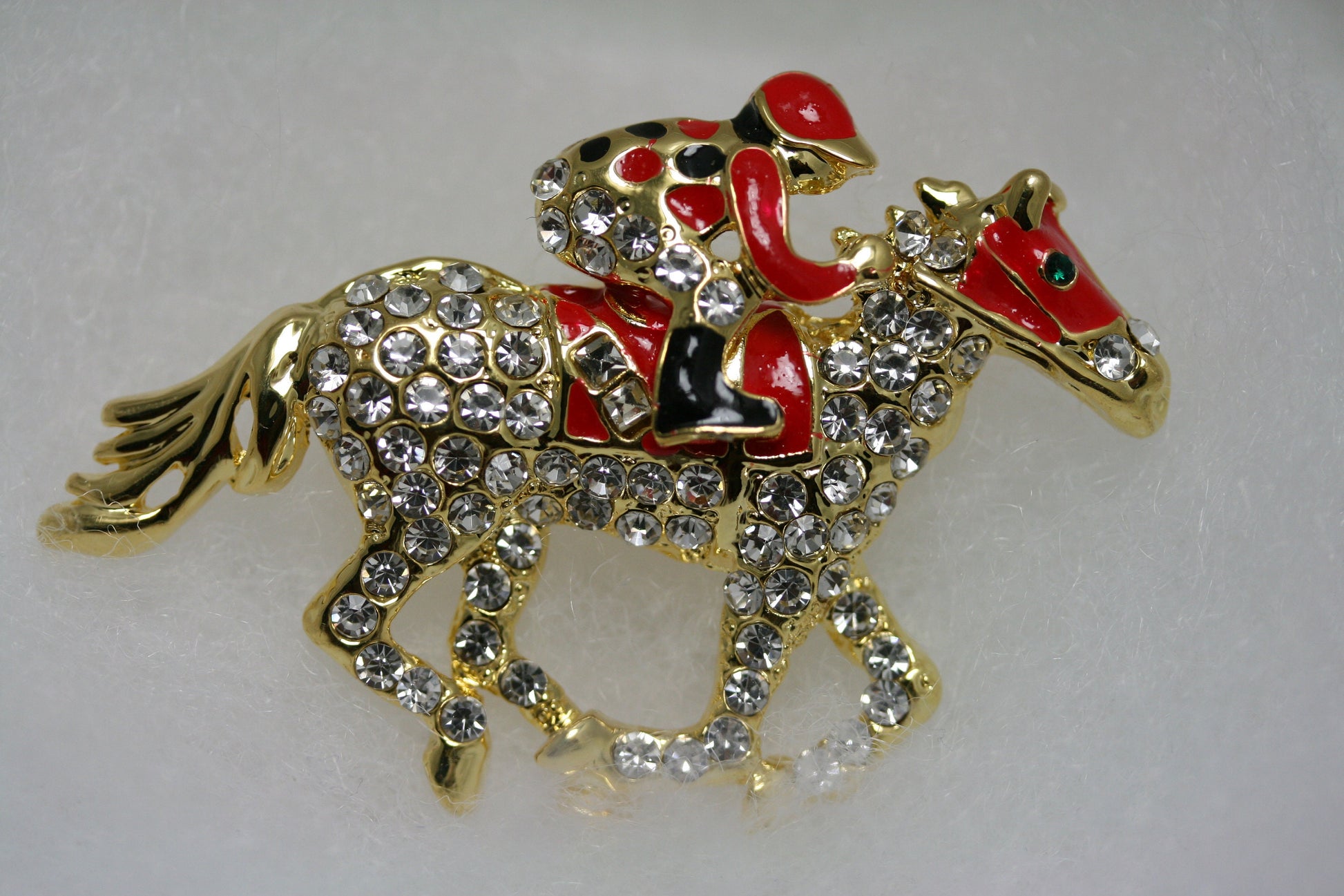 Kentucky Derby Racing Horse Jockey Pin Brooch, Rhinestone Jewelry, Equestrian Horses Kentucky Derby