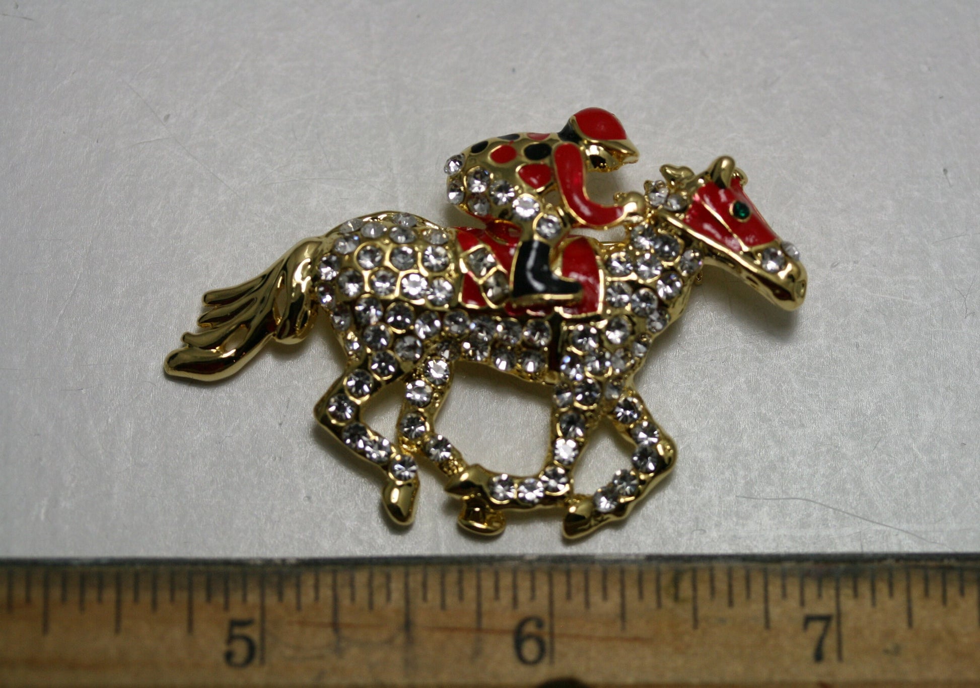 Kentucky Derby Racing Horse Jockey Pin Brooch, Rhinestone Jewelry, Equestrian Horses Kentucky Derby