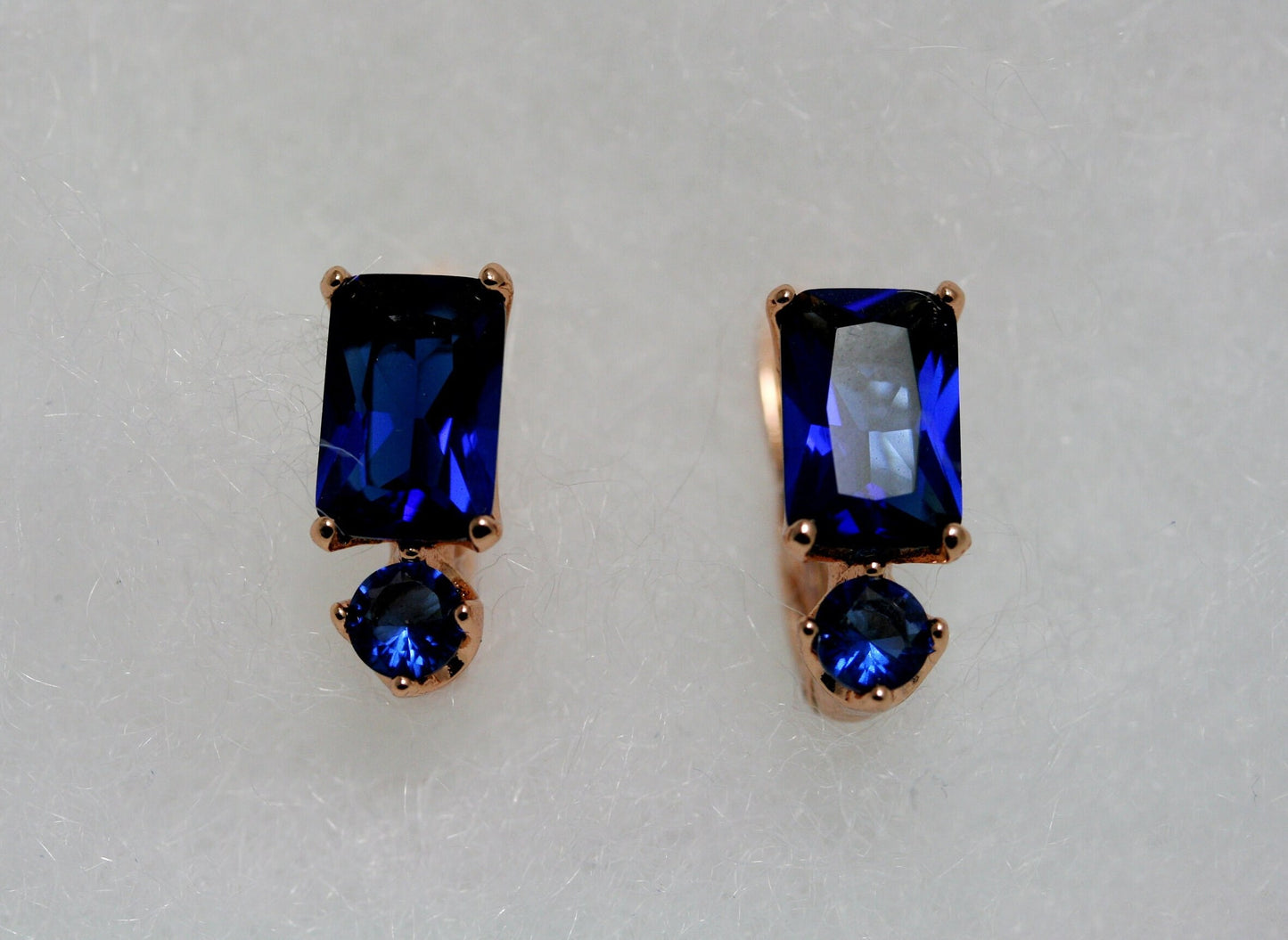Rectangular CZ Stud Earrings, Burgundy CZ Earrings, Royal Blue CZ Earrings,