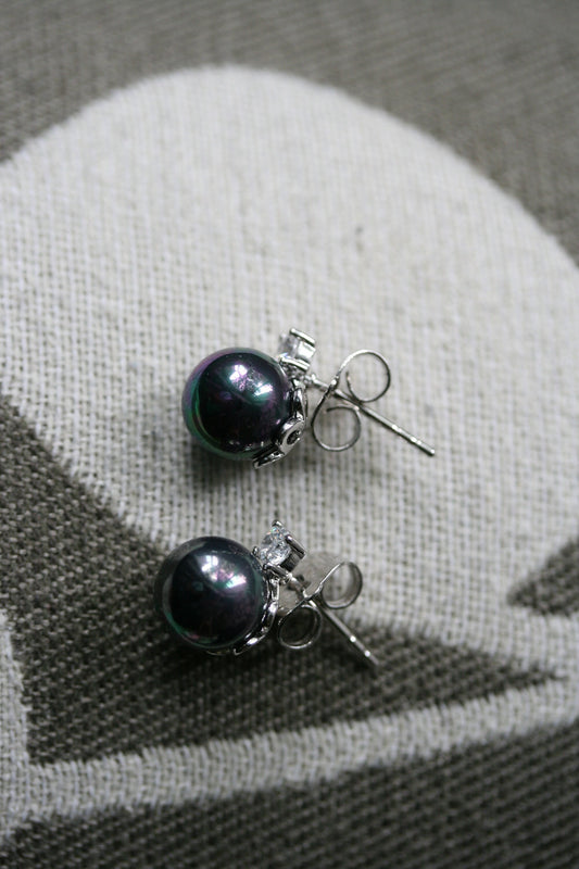 Faux Pearl Stud Earrings Women's Fashion Elegant Faux Pearl Ball Stud Earrings
