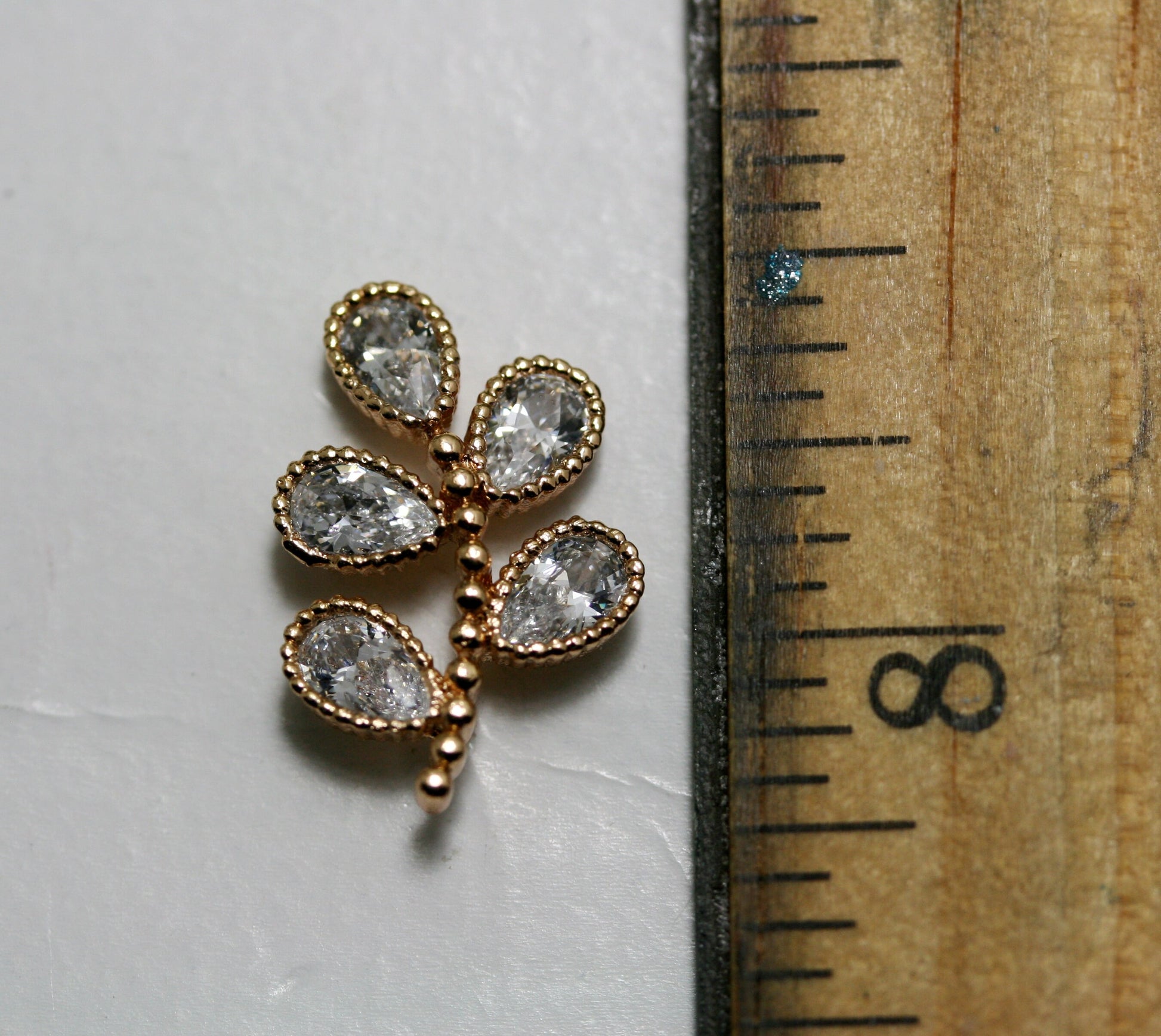 Leaf Stud Earrings with Zircon Gemstones, Rose Gold Leaf Flower Stud Earrings, CZ Rhinestone Minimalist Earrings