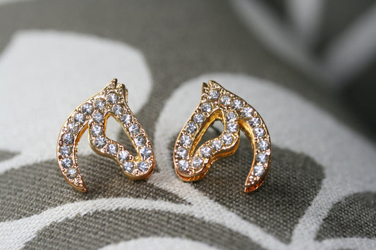 Horse Head Shaped Earrings for Horse Lovers, Equestrian Gifts Rhinestone Horse Head Stud Earrings, Fashion Jewelry