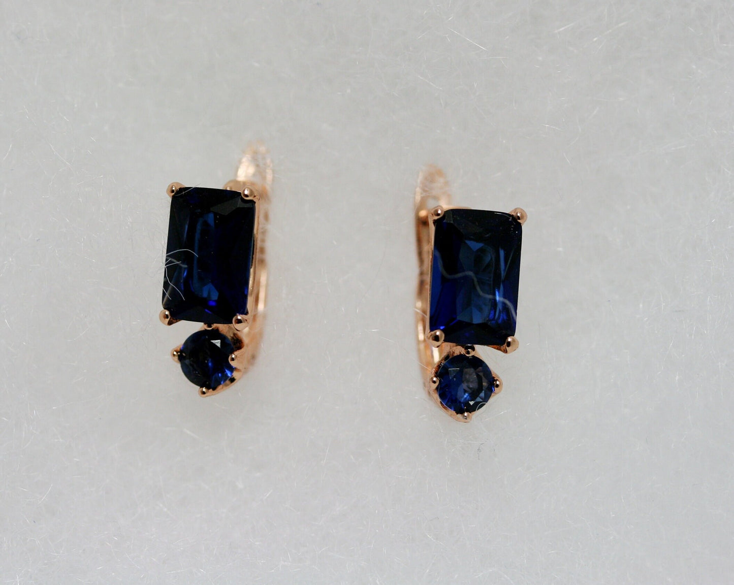 Rectangular CZ Stud Earrings, Burgundy CZ Earrings, Royal Blue CZ Earrings,