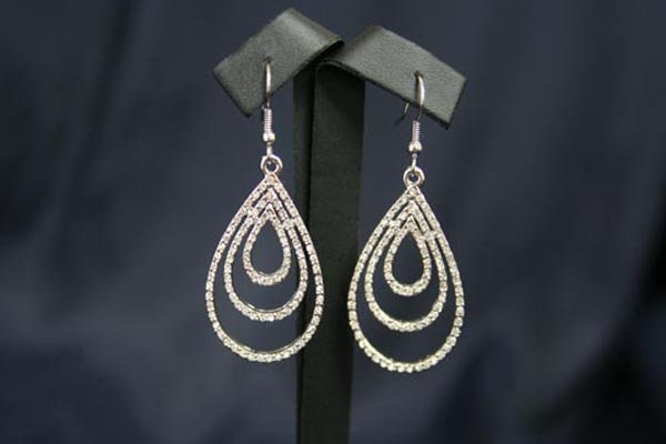 Clear Rhinestones Unique Teardrop French Hook Earrings Décor Drop Earrings Bridal Wedding Beautiful Dazzle Crystal Dangle Fashion Jewelry