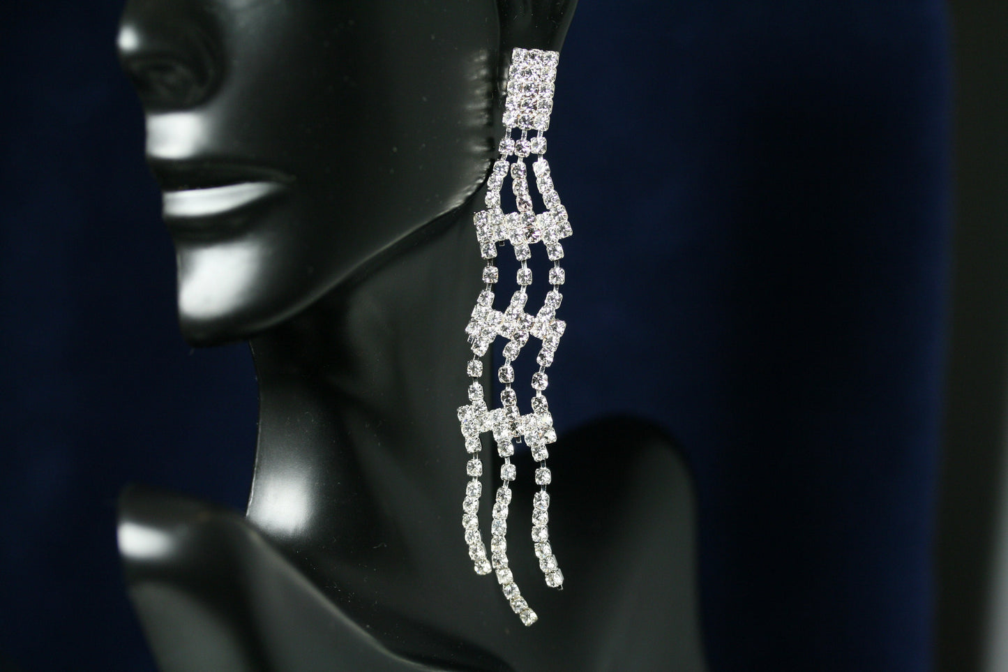 Clear Rhinestones Unique Post Drop pageant Earrings Décor Drop Earrings Bridal Wedding Beautiful Dazzle Crystal Dangle Fashion Jewelry
