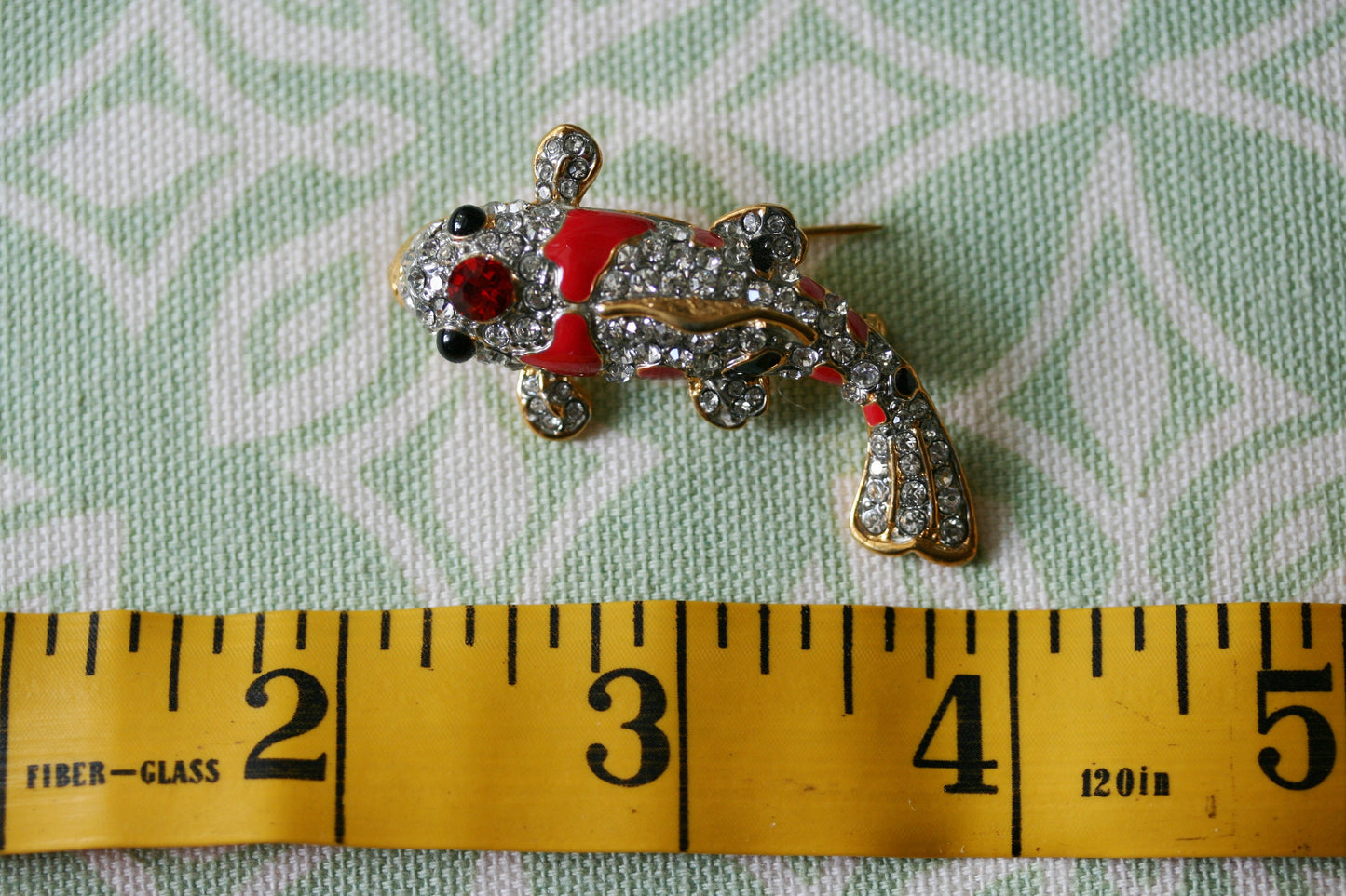 Vintage Rhinestone Koi Fish Pin Brooch