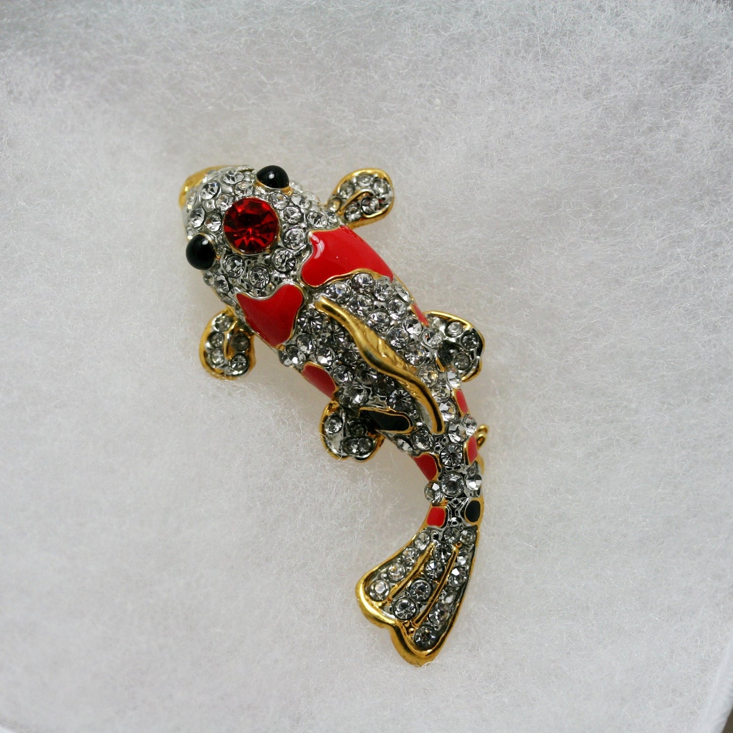Vintage Rhinestone Koi Fish Pin Brooch