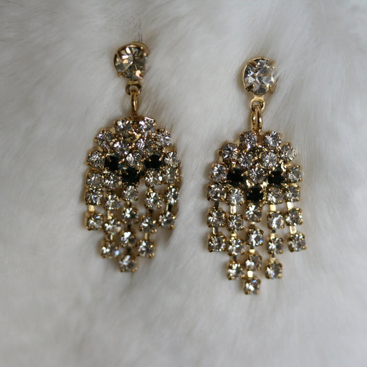 Halloween Earrings Halloween Jewelry Gifts Rhinestone Ghost Dangle Earrings for Party Jewelry Accessories