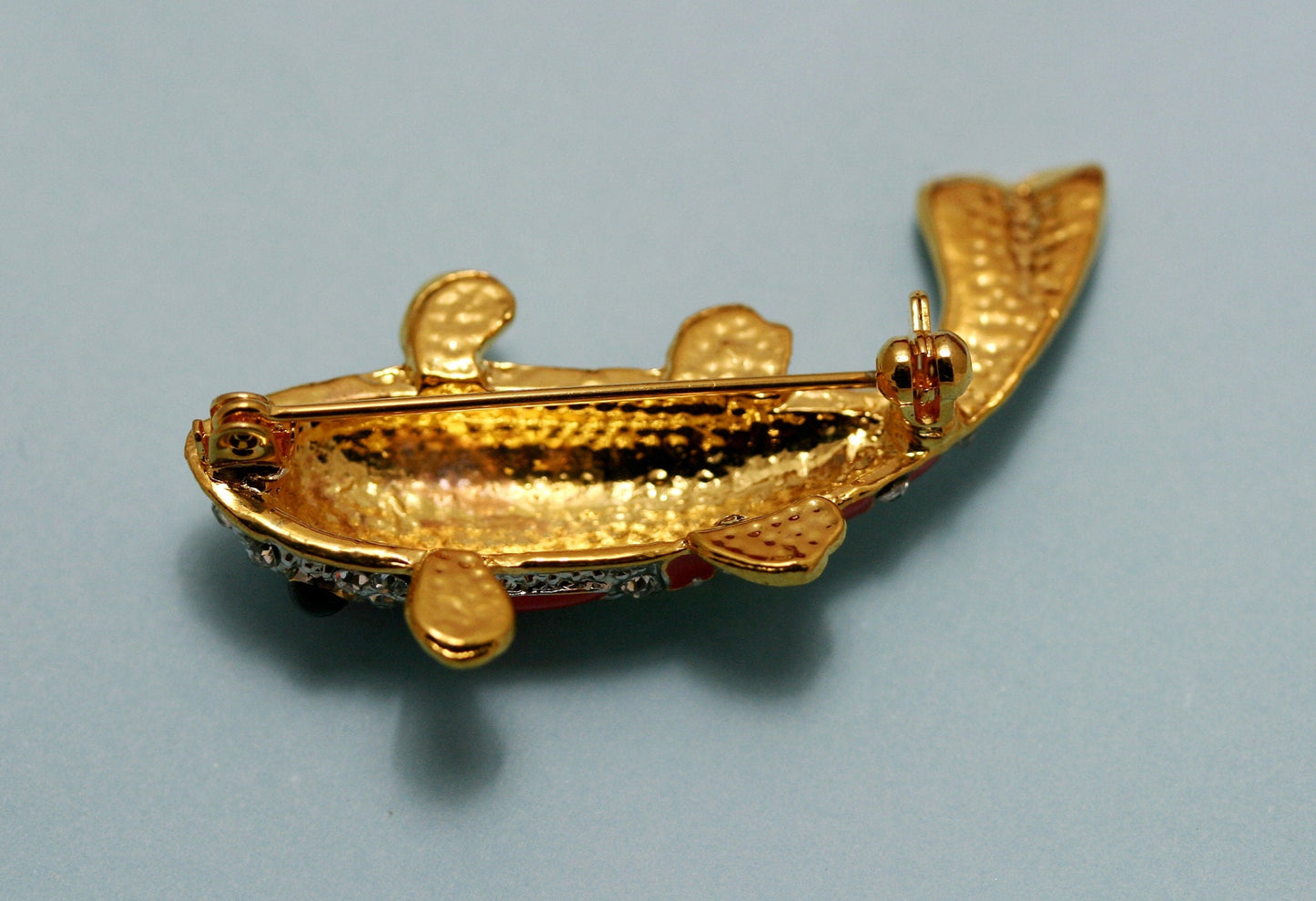 Vintage Rhinestone Koi Fish Pin Brooch