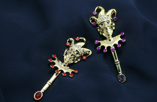 Rhinestone Clown Brooch Pin, Crystal Clown Face Pin Smiling Elegant Clown Lapel Pin