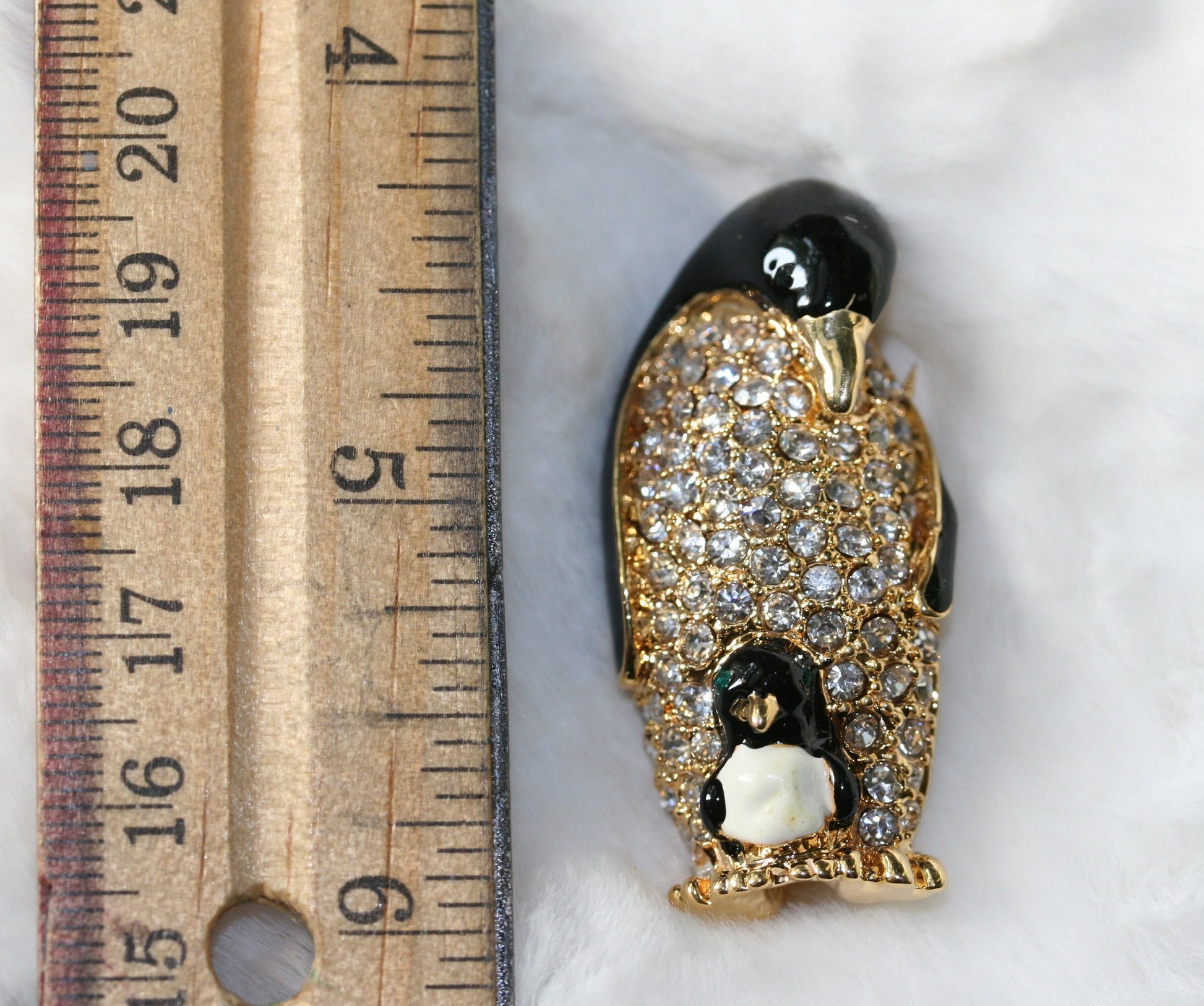 Mom & Baby Rhinestone Penguin Brooch Pin, Sea Animal Crystal Penguin Brooch