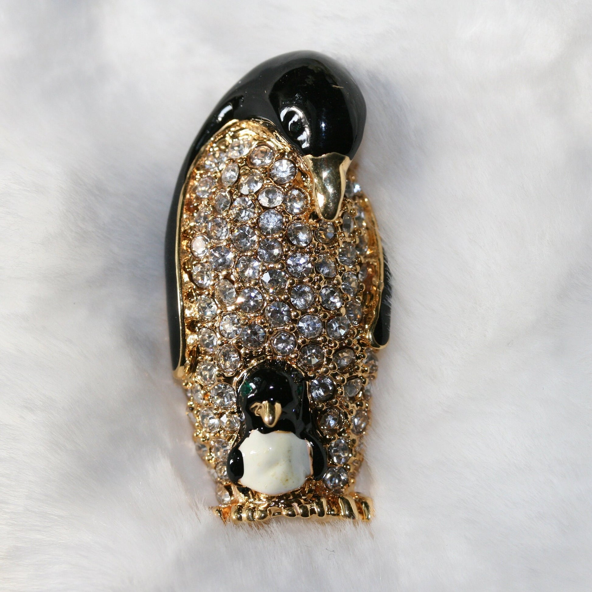 Mom & Baby Rhinestone Penguin Brooch Pin, Sea Animal Crystal Penguin Brooch