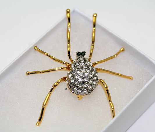 Rhinestone Halloween Crystal Spider Brooches Pins For Man Women Insect Brooch Pin