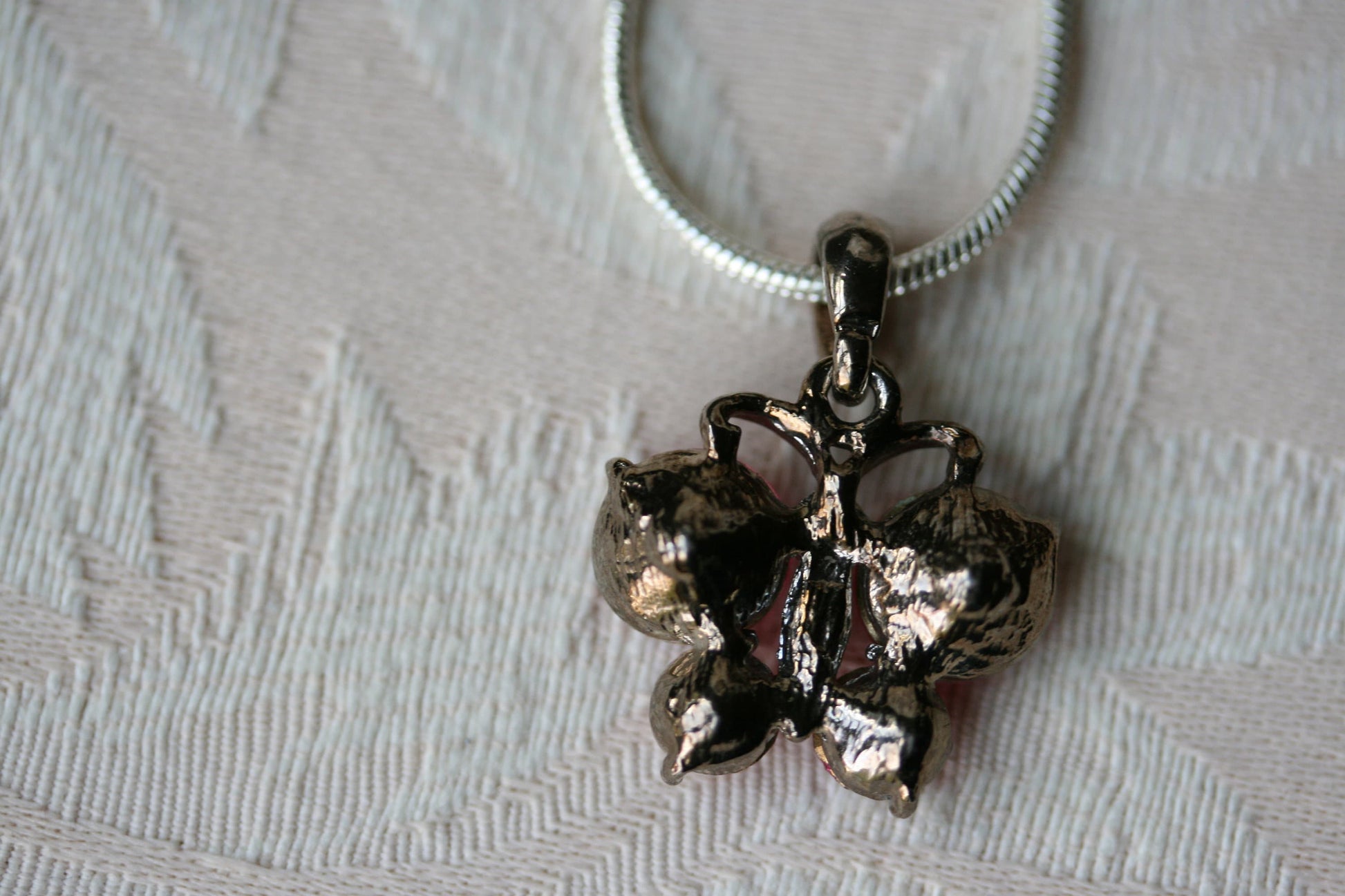 Pink Butterfly Necklace, Butterfly Pink Pendant Made With Swarovski Crystal Charm Necklace 18"+ Chain