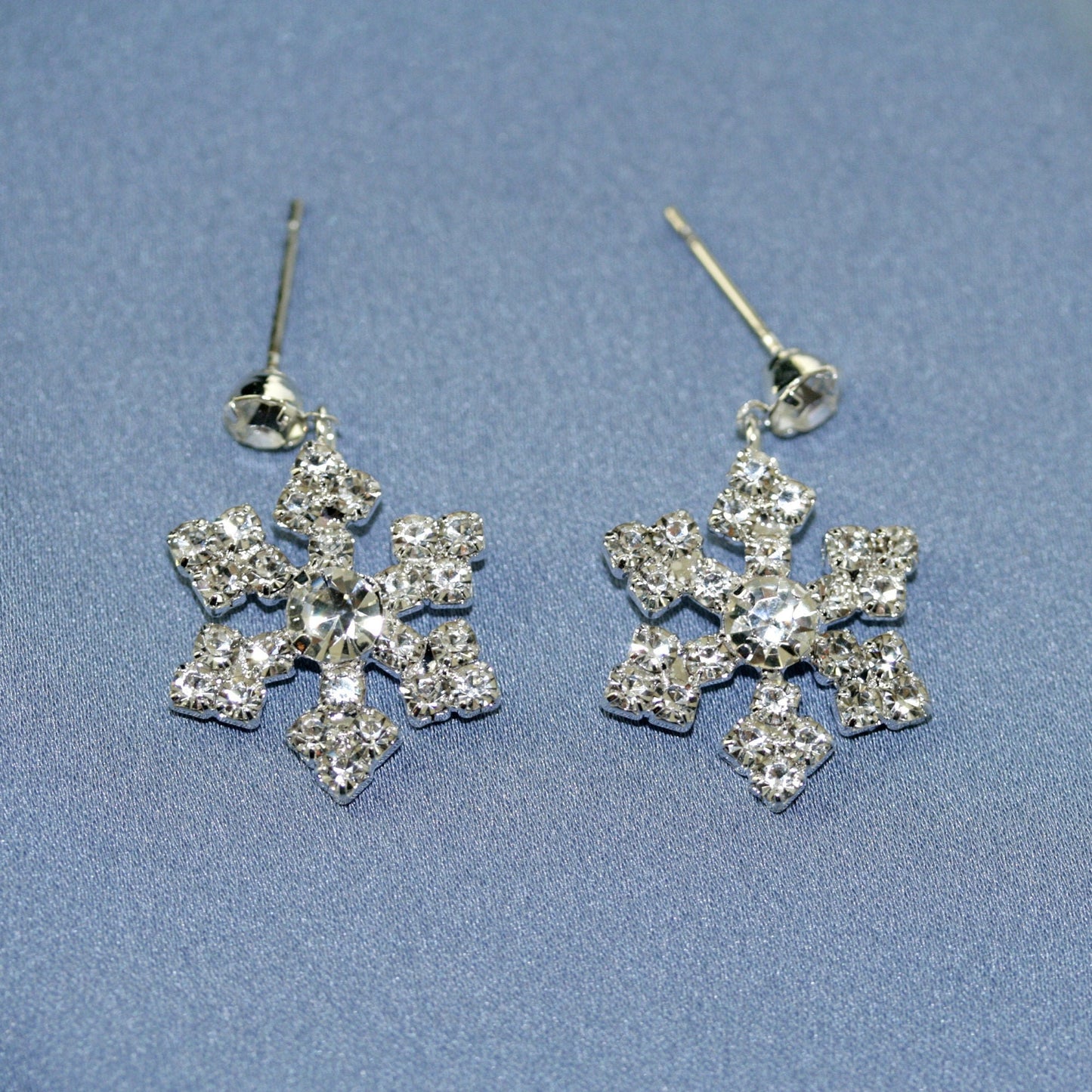Sparkling Austrian Rhinestone Snowflake Post Dangle and Drop Earrings, Christmas Holiday Jewelry and Gift