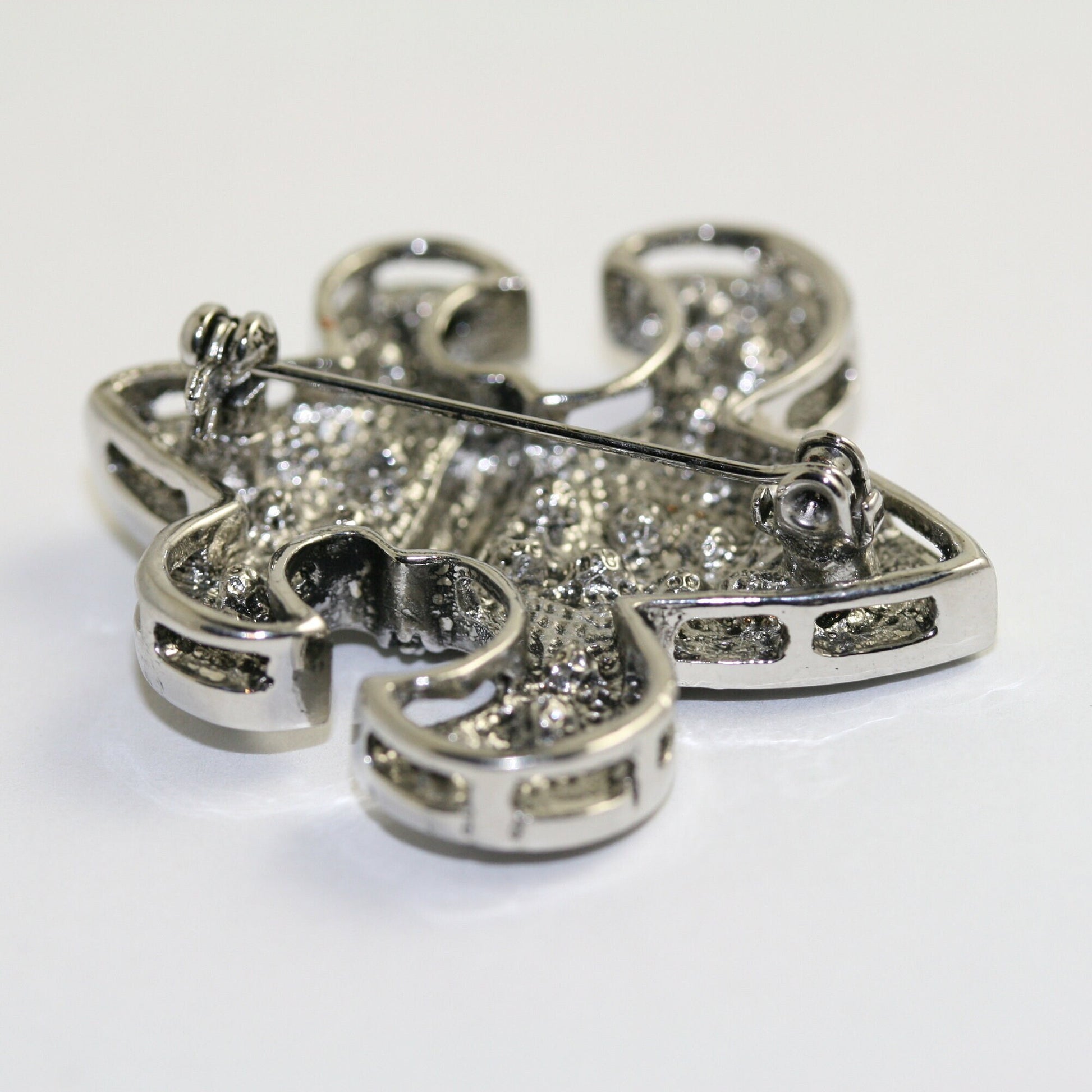 Rhinestone Fleur De Lis Crystal France Paris Lys Flower Pin Brooch
