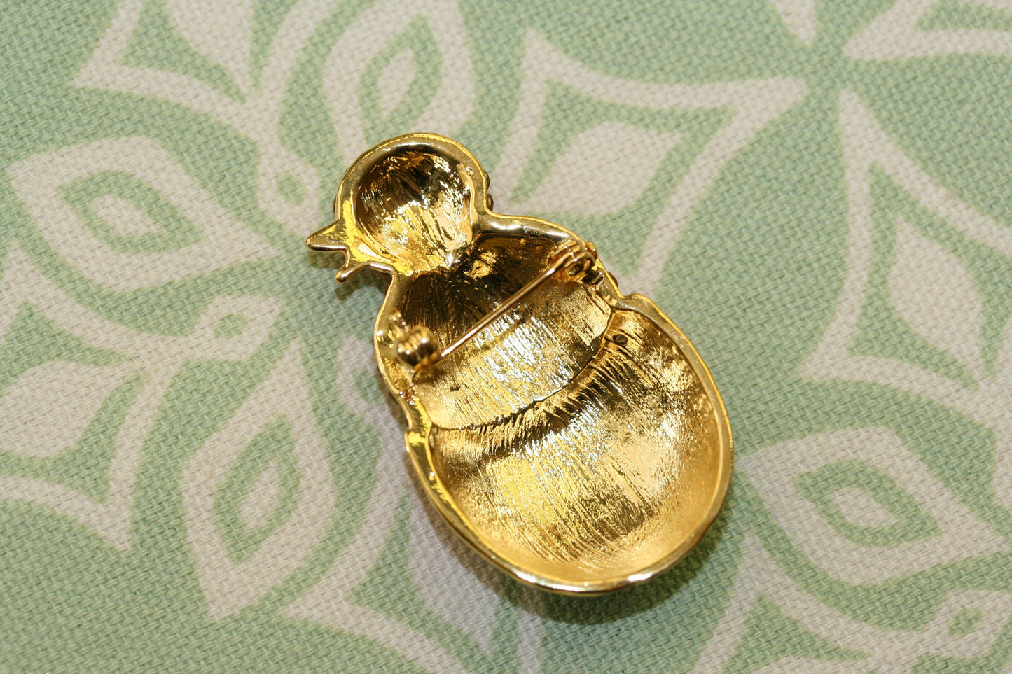 Easter Baby Chick in Egg Rhinestone & Enamel Brooch Pin and Stud Earrings Set Easter Chick Jewelry Set