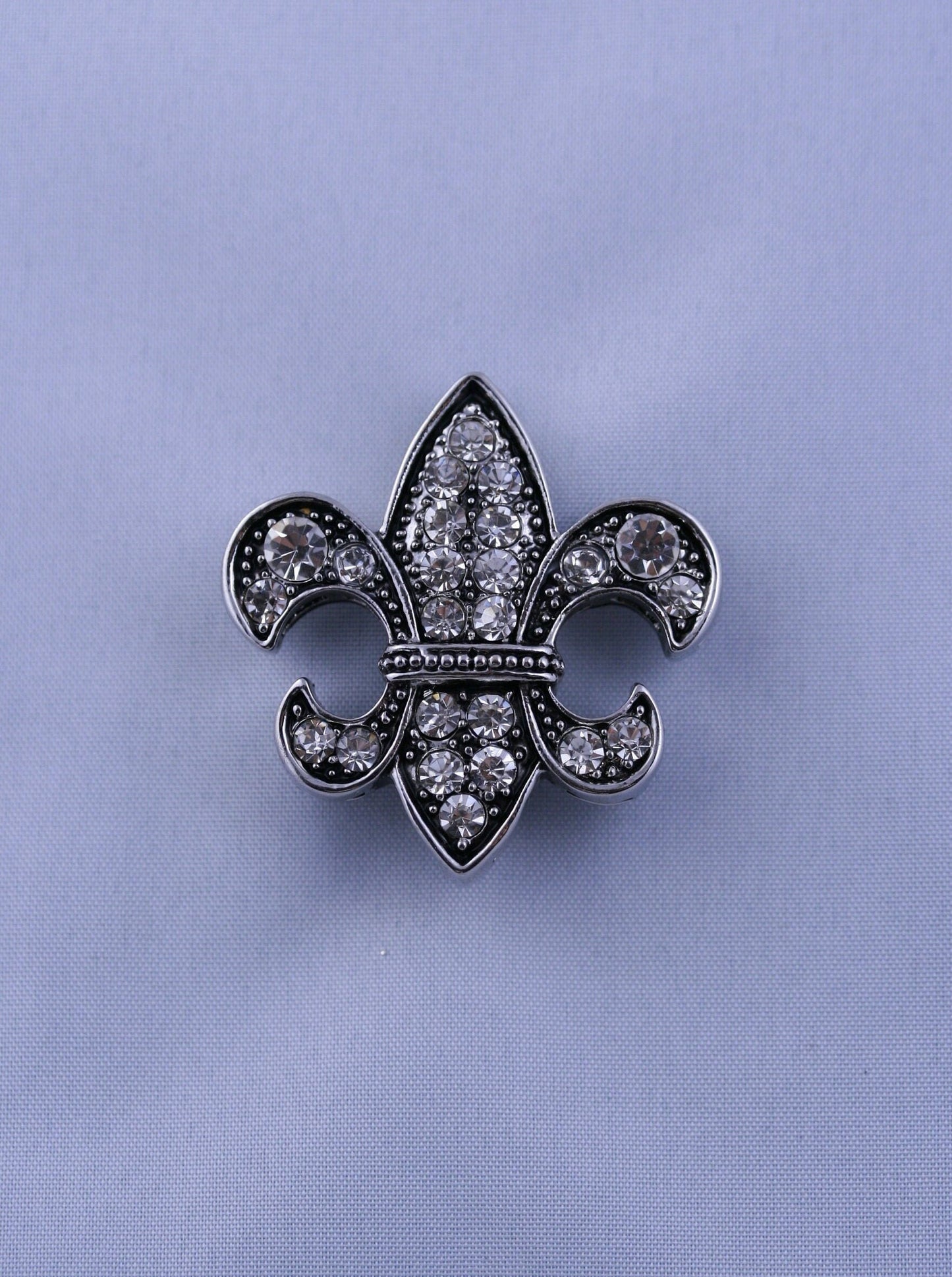 Rhinestone Fleur De Lis Crystal France Paris Lys Flower Pin Brooch