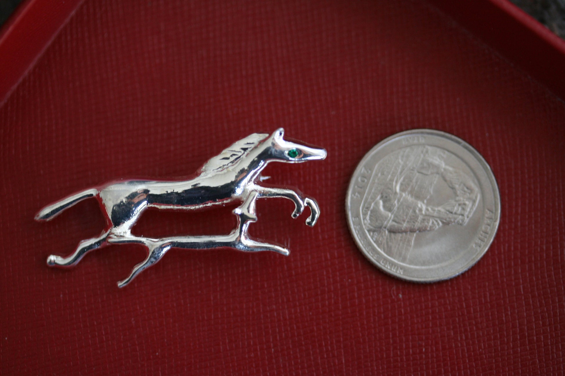 Vintage Silver-tone Galloping Horse Pin Brooch Horse Mother And Colt Pin Brooch