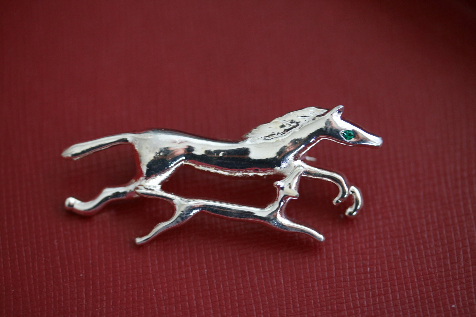 Vintage Silver-tone Galloping Horse Pin Brooch Horse Mother And Colt Pin Brooch