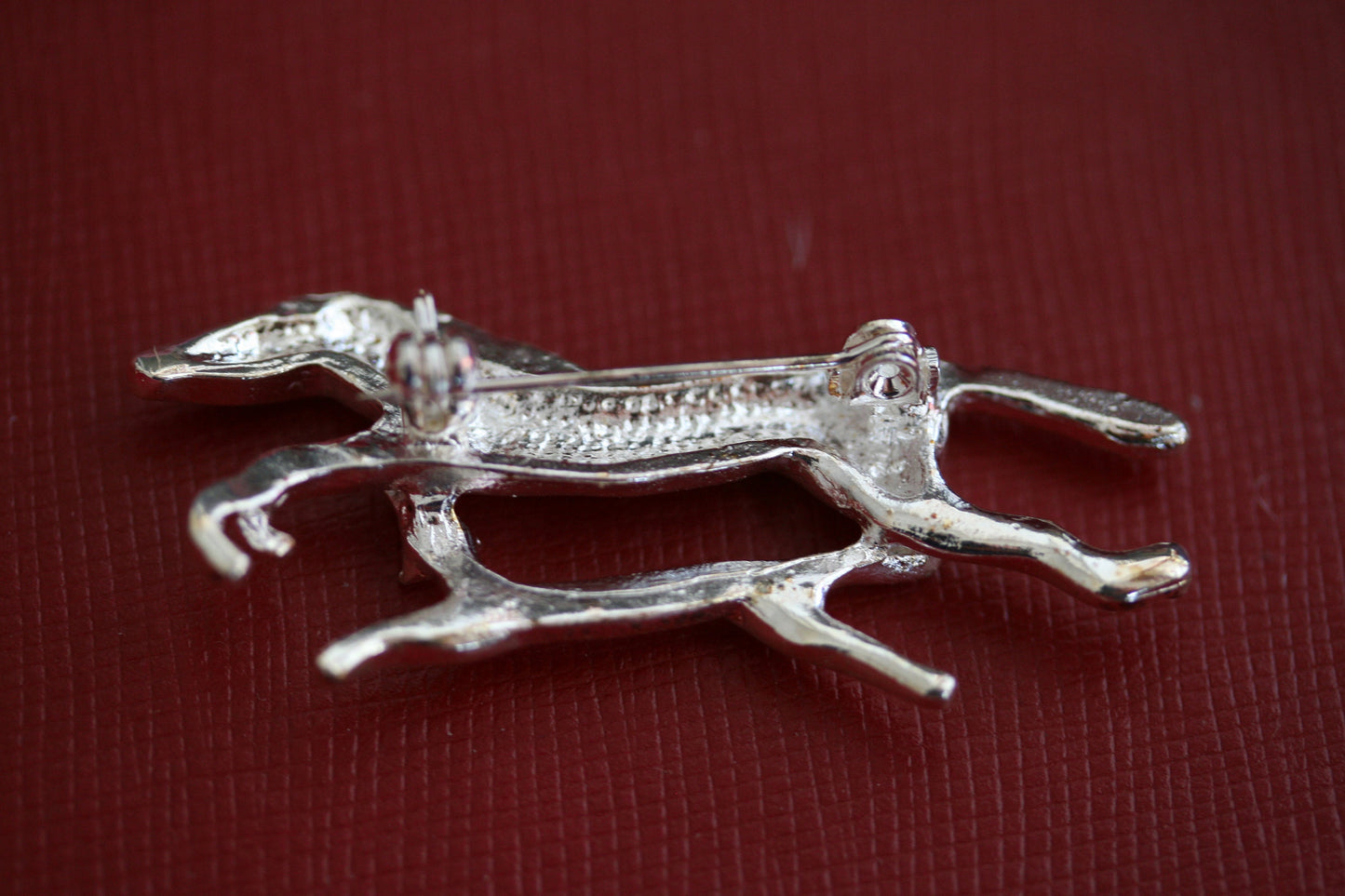 Vintage Silver-tone Galloping Horse Pin Brooch Horse Mother And Colt Pin Brooch