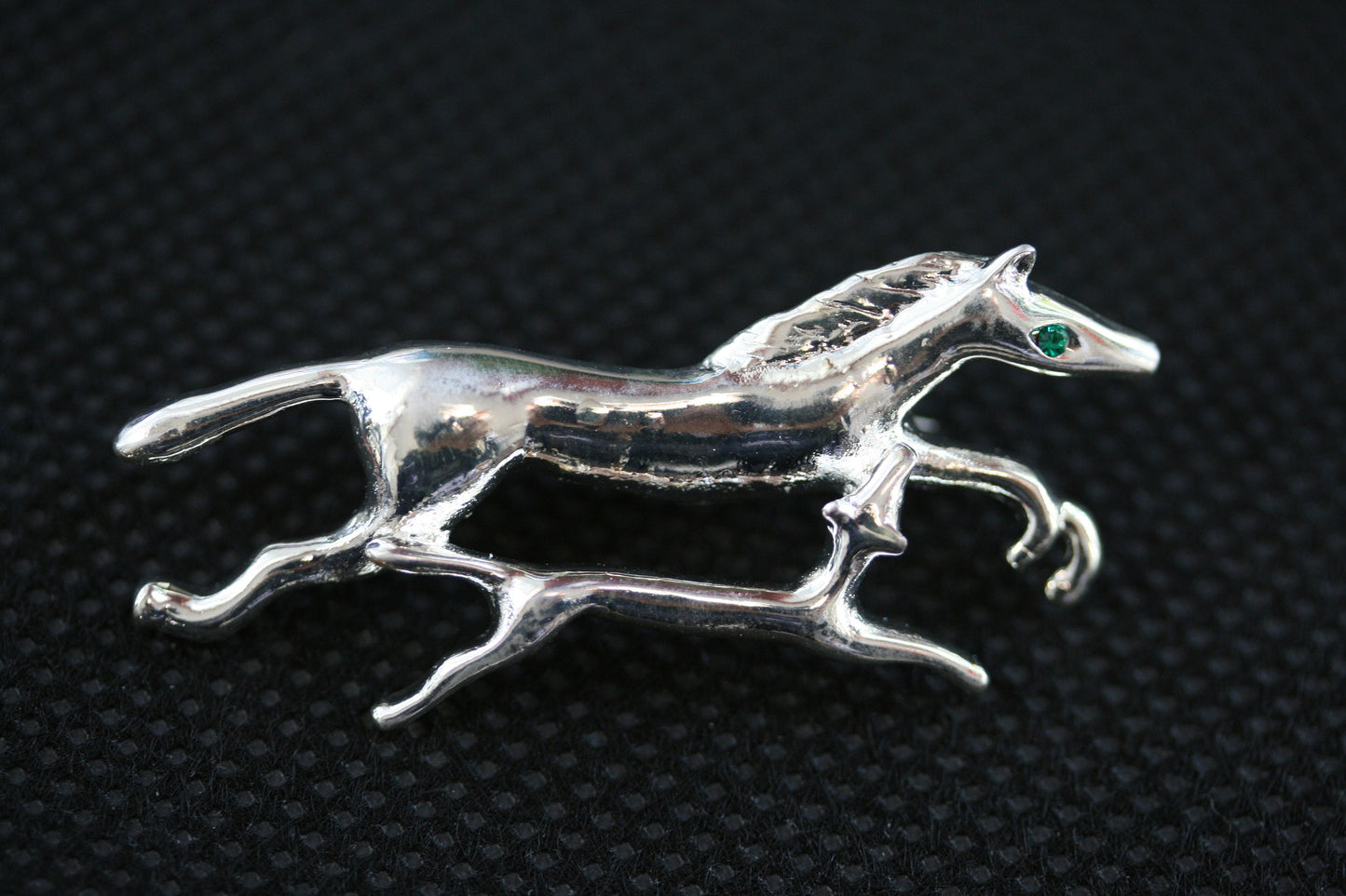 Vintage Silver-tone Galloping Horse Pin Brooch Horse Mother And Colt Pin Brooch