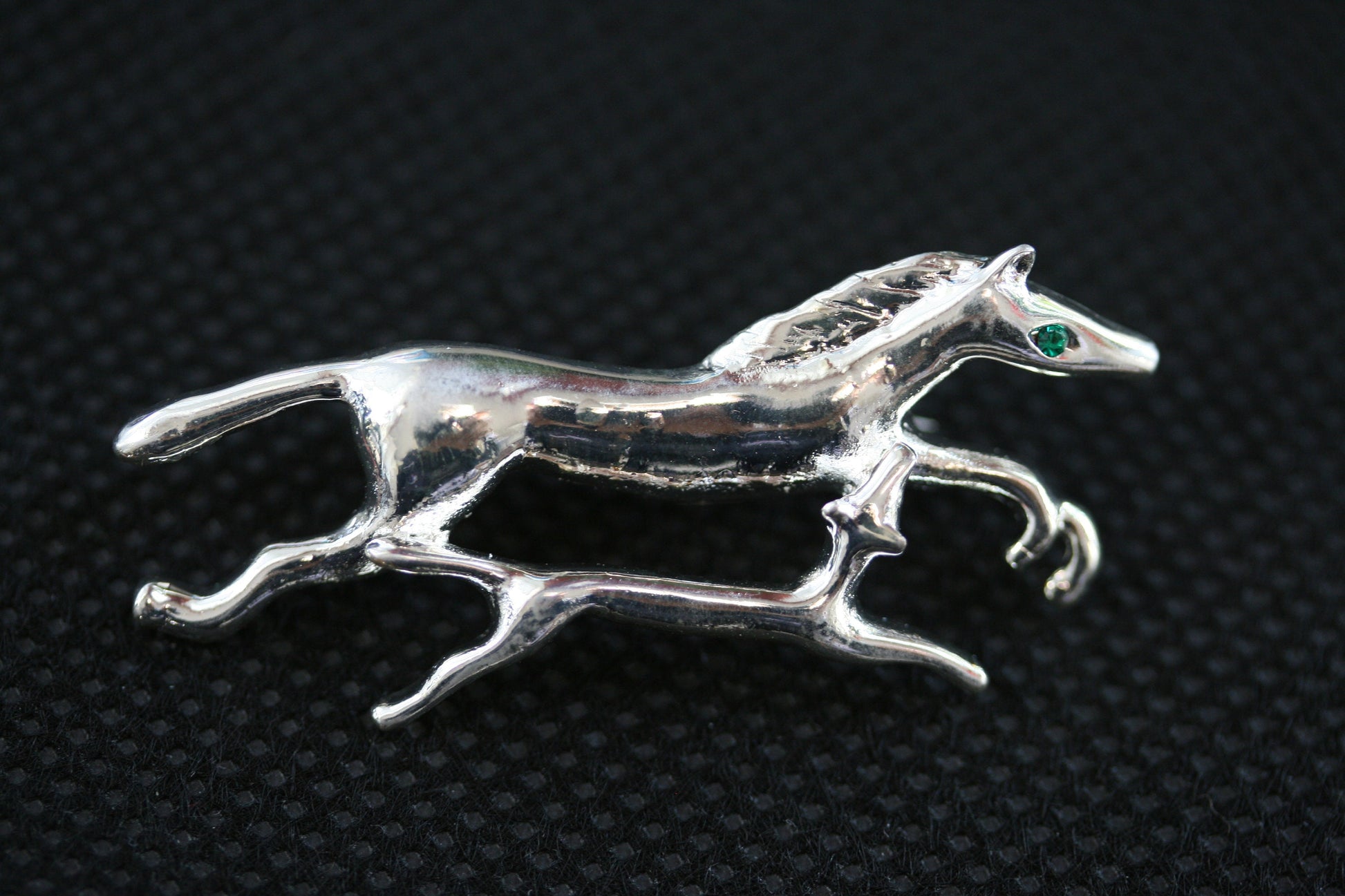 Vintage Silver-tone Galloping Horse Pin Brooch Horse Mother And Colt Pin Brooch