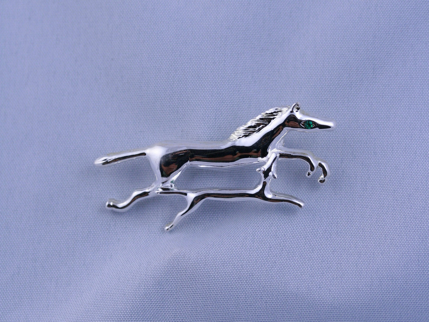 Vintage Silver-tone Galloping Horse Pin Brooch Horse Mother And Colt Pin Brooch