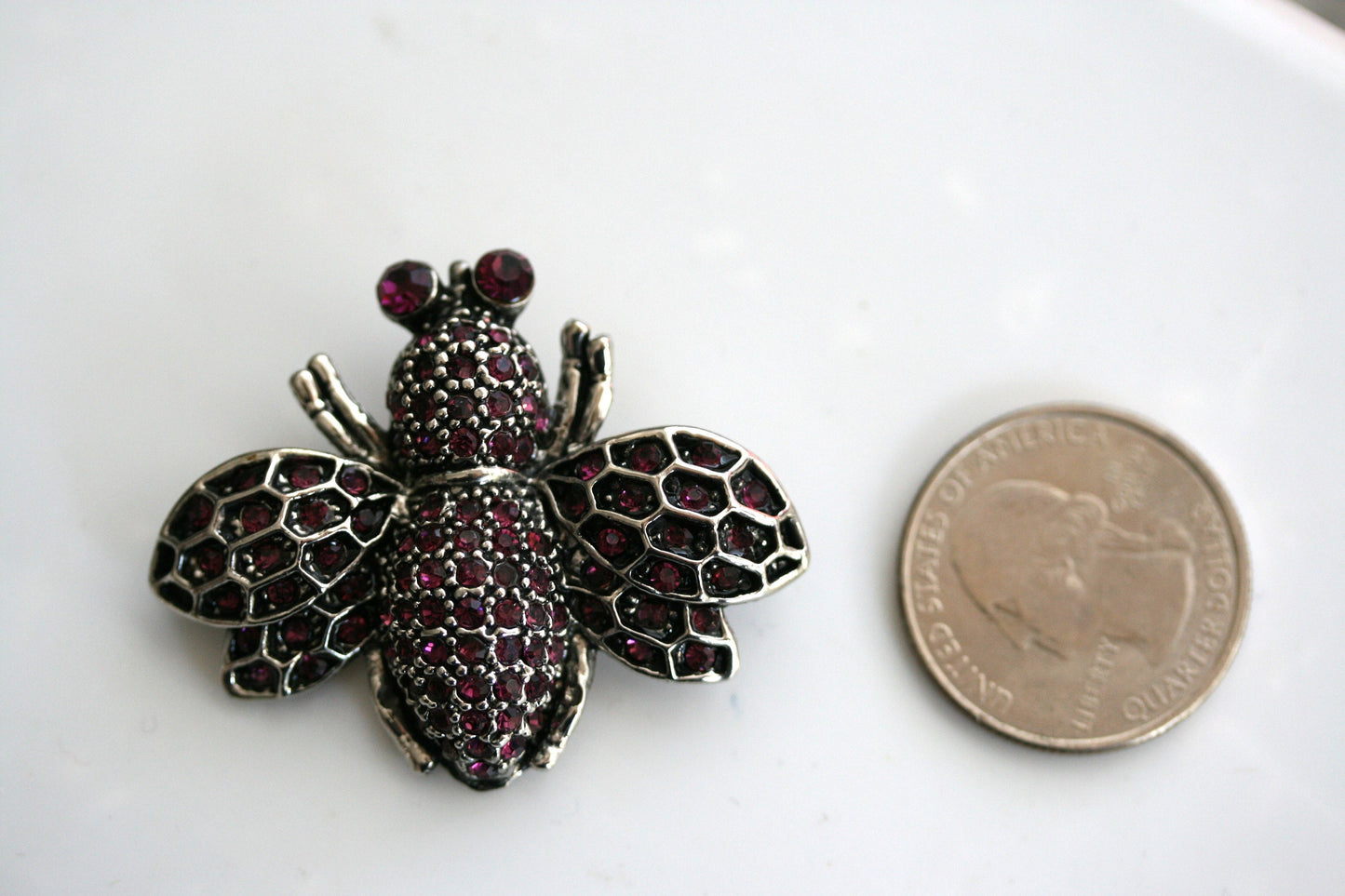 Purple Crystals Bee Brooch Rhinestone BUMBLEBEE HONEY BEE Brooch Pin
