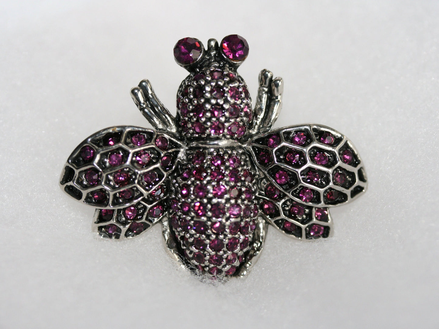 Purple Crystals Bee Brooch Rhinestone BUMBLEBEE HONEY BEE Brooch Pin