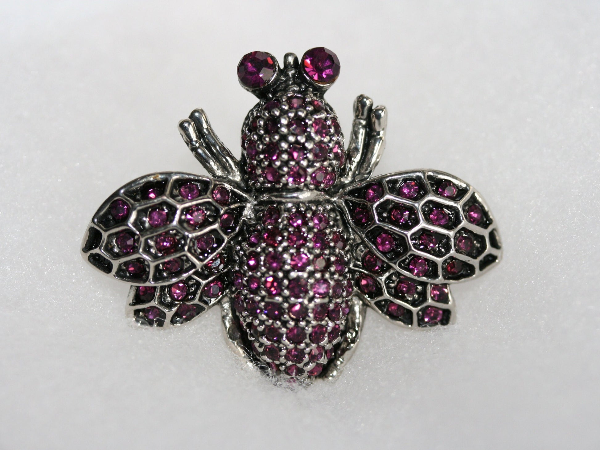 Purple Crystals Bee Brooch Rhinestone BUMBLEBEE HONEY BEE Brooch Pin