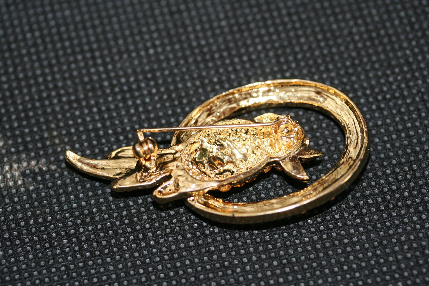 Vintage Rhinestone Parrot Brooch Pin, Gold-Tone Parrot Brooch