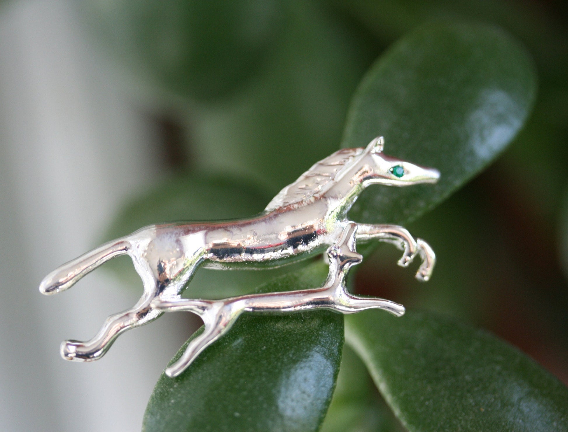 Vintage Silver-tone Galloping Horse Pin Brooch Horse Mother And Colt Pin Brooch