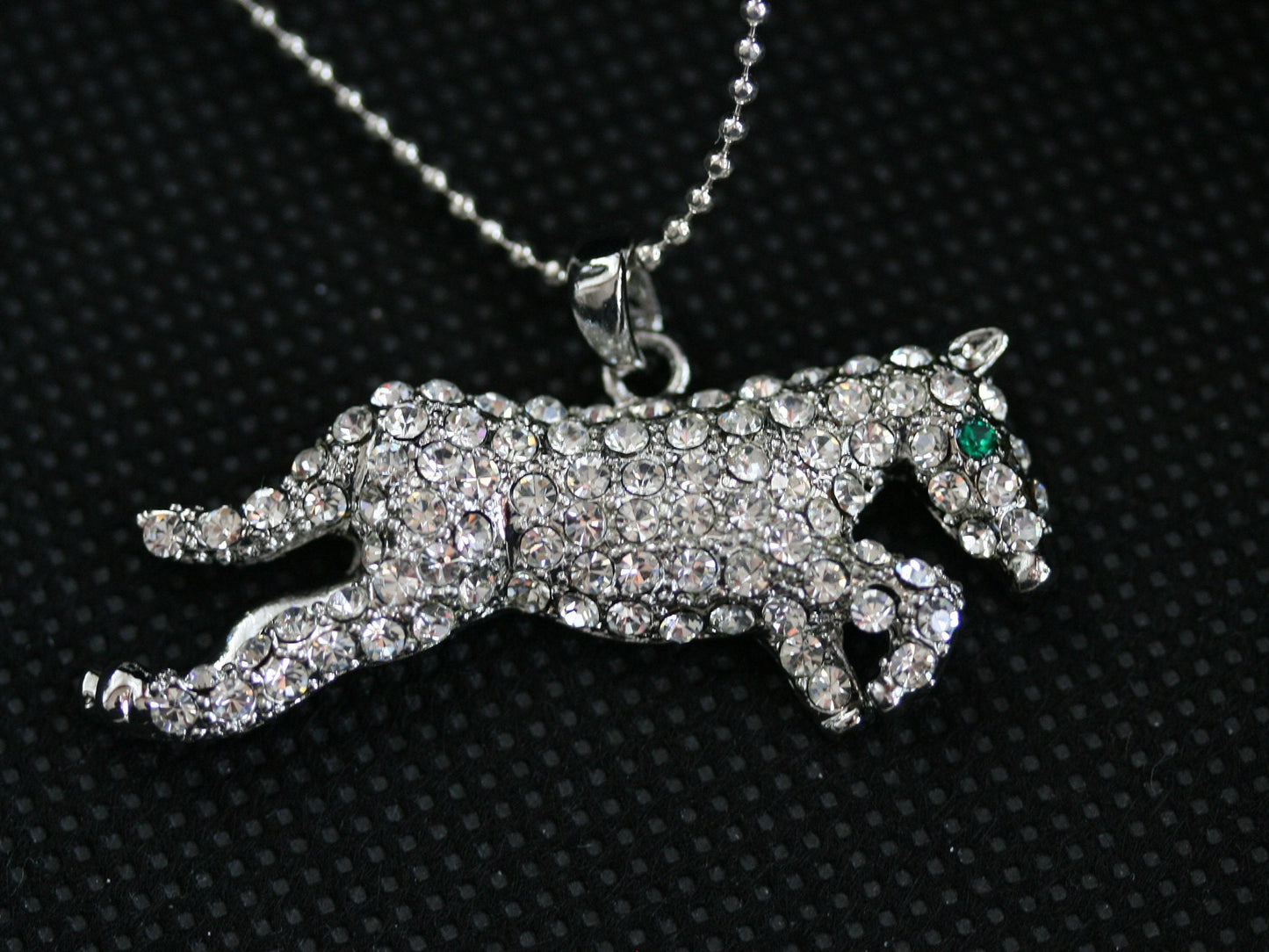 Rhinestone Horse Necklace Pendant Equestrian Themed jewelry Crystal Running Horse Necklace