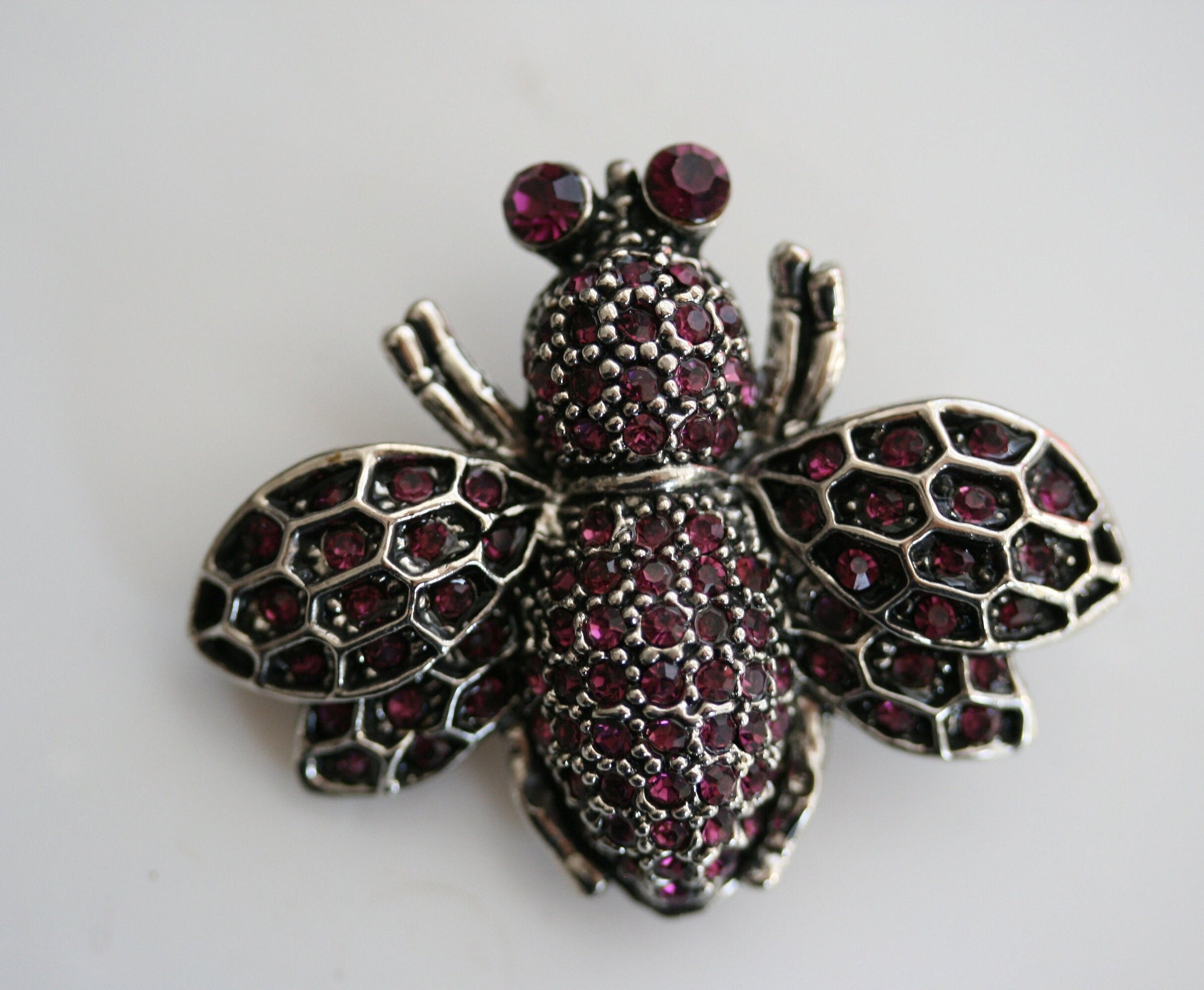 Purple Crystals Bee Brooch Rhinestone BUMBLEBEE HONEY BEE Brooch Pin
