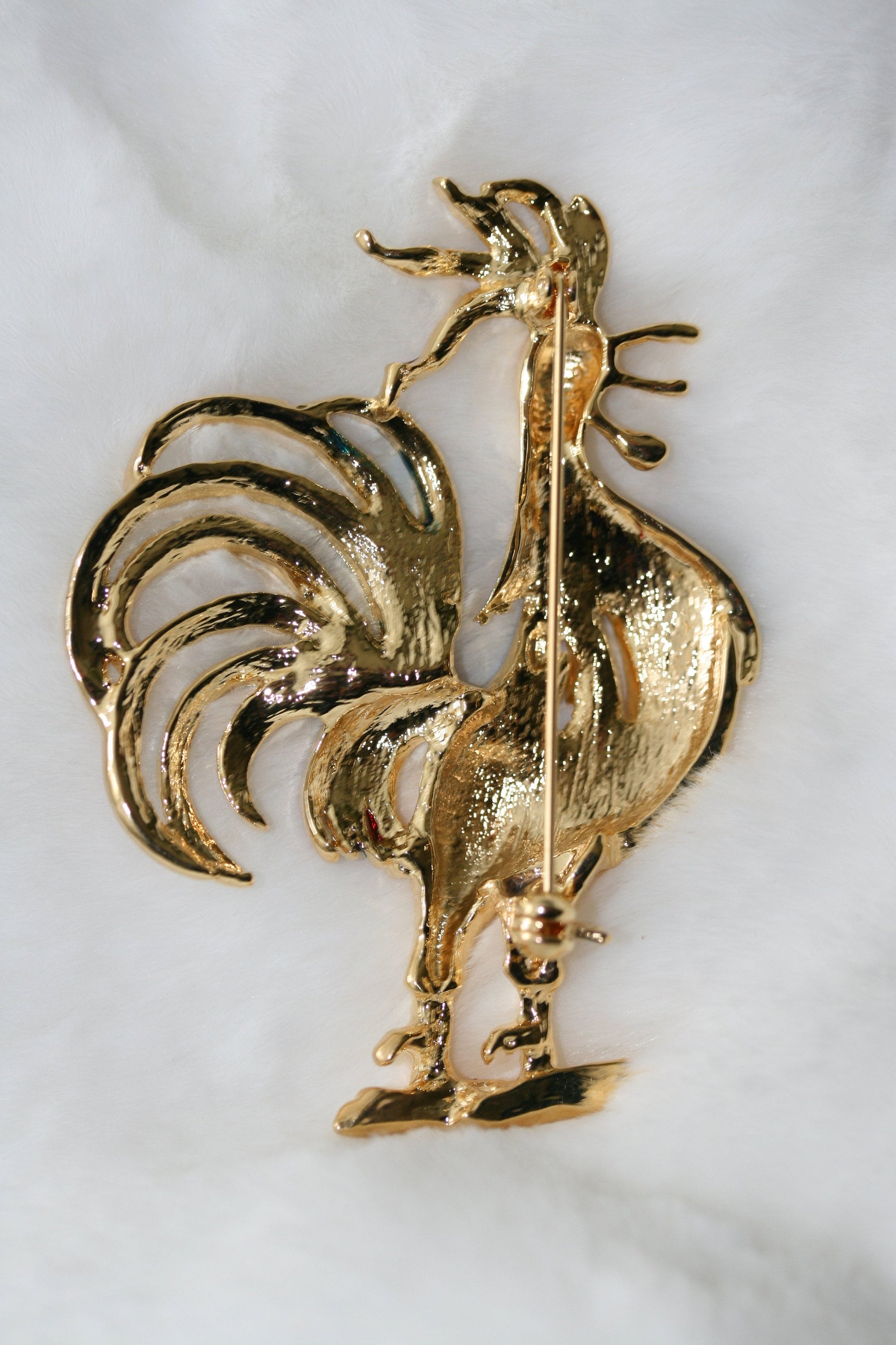Vintage Brooch, Beautiful Rooster Enamel Brooch
