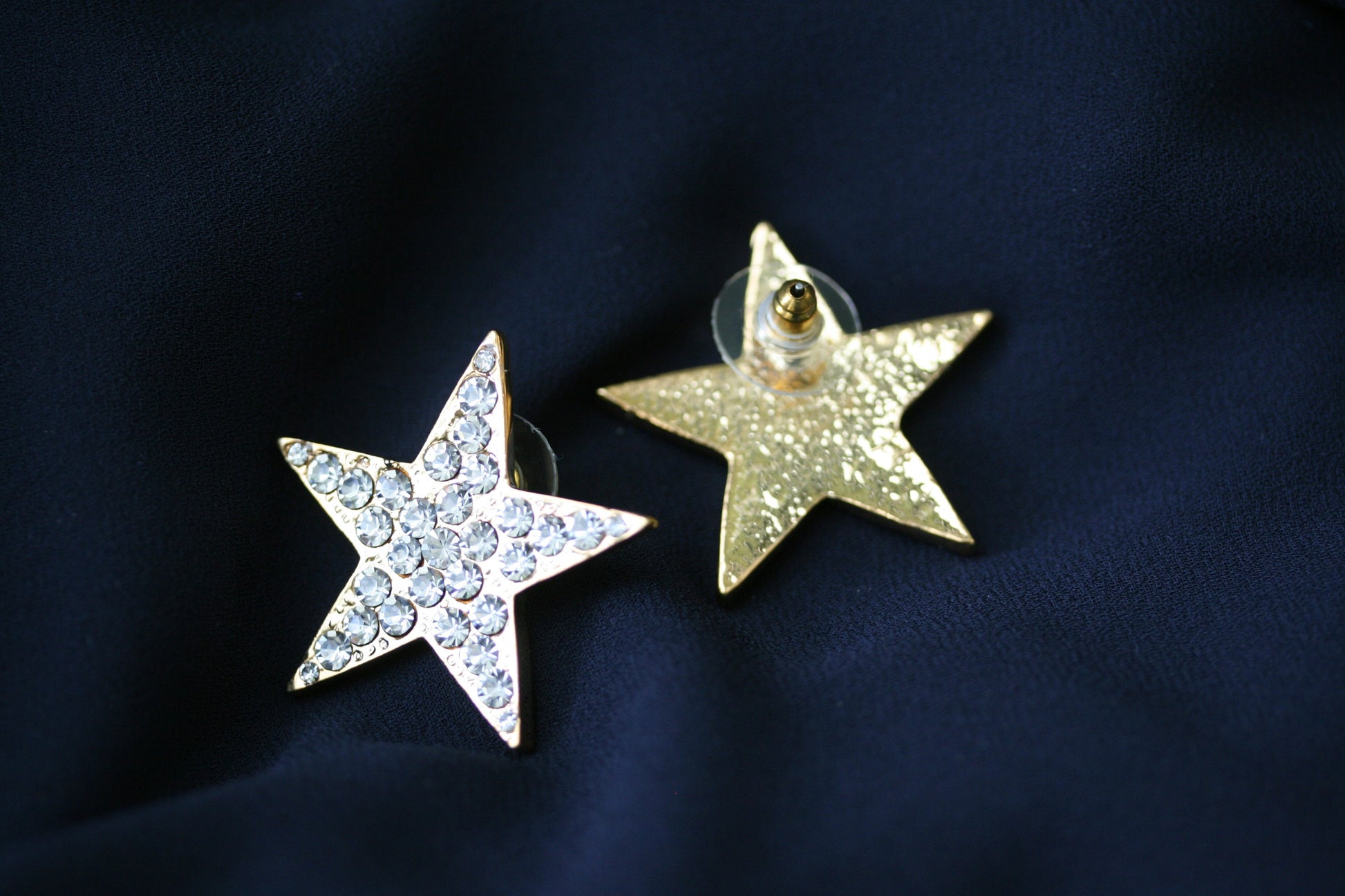 Rhinestone Star Stud Earrings Silver Star Earrings Gold Star Earrings Taxes Star Earring