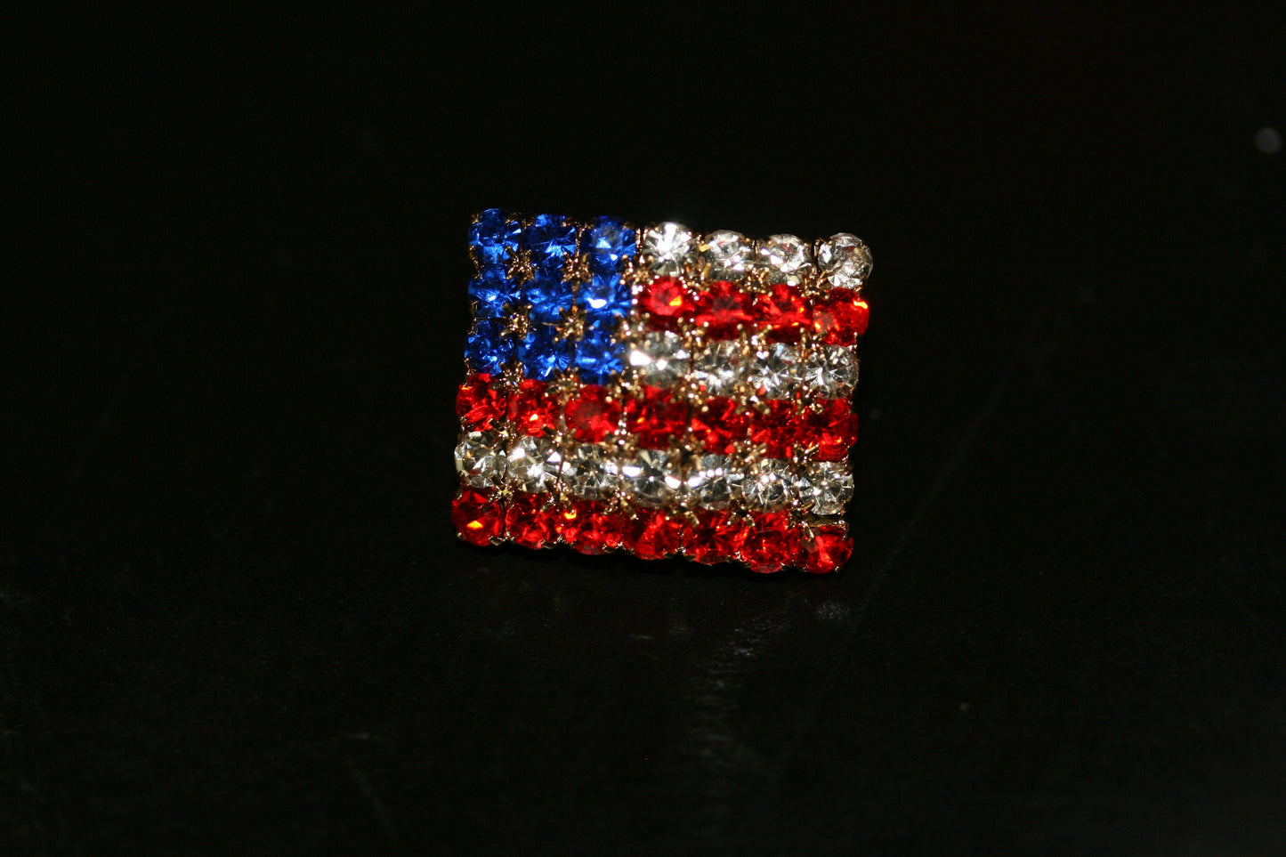 US Flag Lapel/Tac Pin Rhinestone, Red White Blue National Flag Tac Pin 4th of July Patriotic Tac/Pin