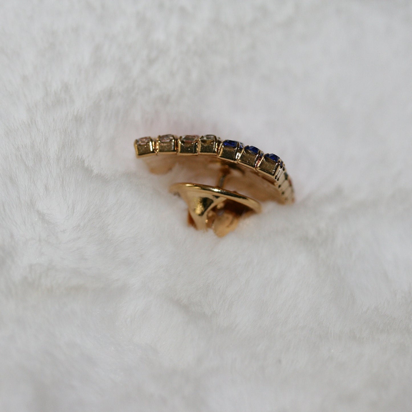 US Flag Lapel/Tac Pin Rhinestone, Red White Blue National Flag Tac Pin 4th of July Patriotic Tac/Pin