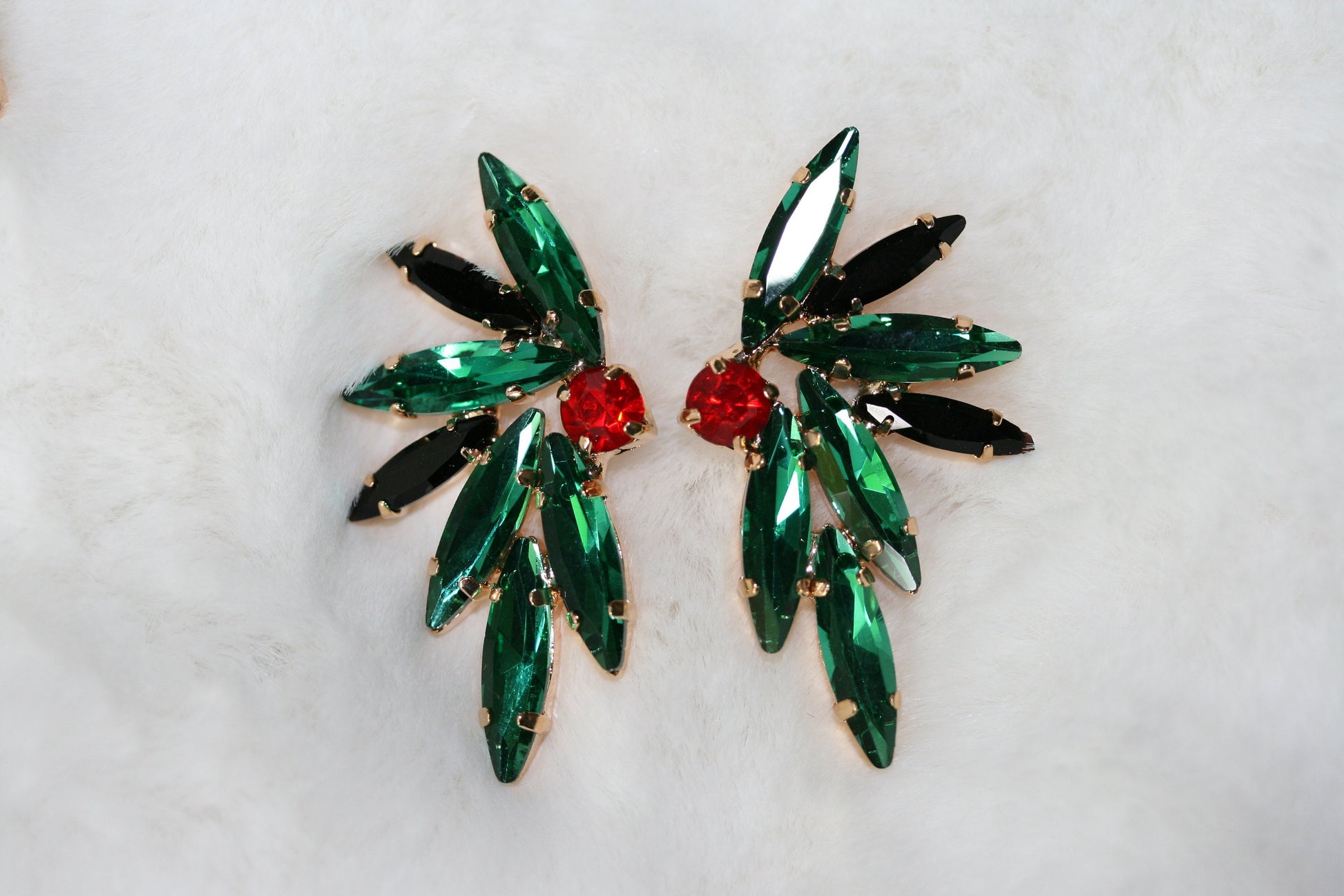 Rhinestone Cluster Stud Bridal Earrings, Christmas Earrings, Woman Earring , Xmas Earring, Holiday Earring Gift