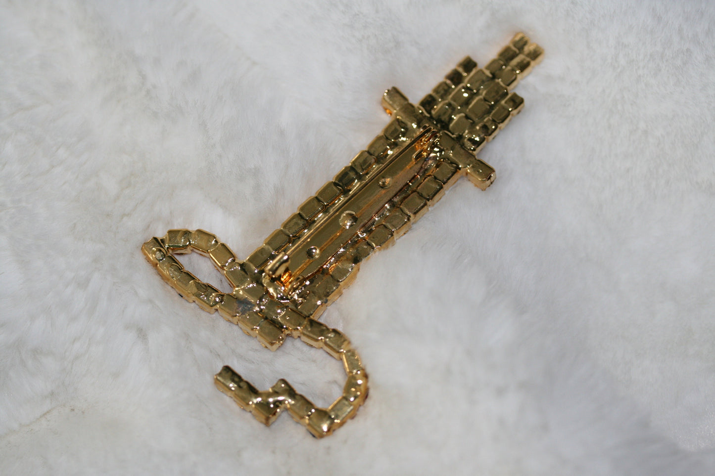 Vintage Lighthouse Nautical Rhinestone Prong Brooch Pin Ocean Light House gold brooch