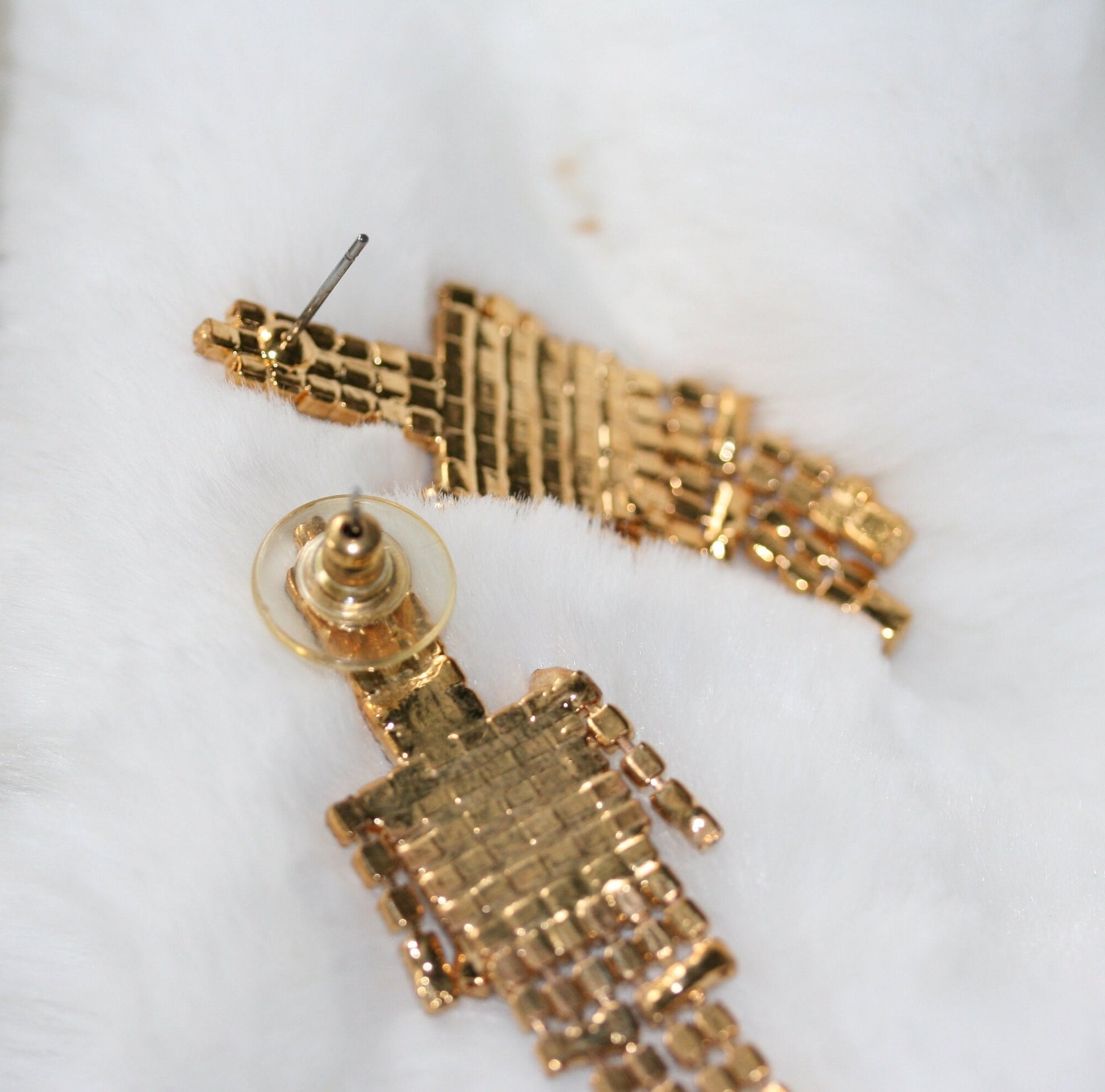Vintage Red White Blue Christmas 3.5" Toy Soldier Dangle Rhinestone Pin Brooch, Toy Soldier Post Earrings